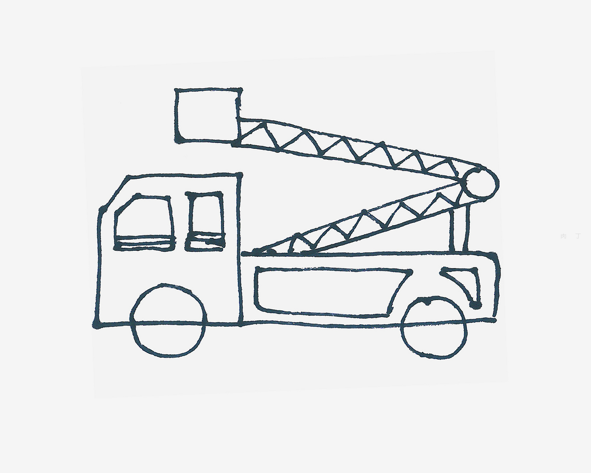 行驶的消防车简笔画画法图片步骤（儿童绘画活动） - 有点网 - 好手艺