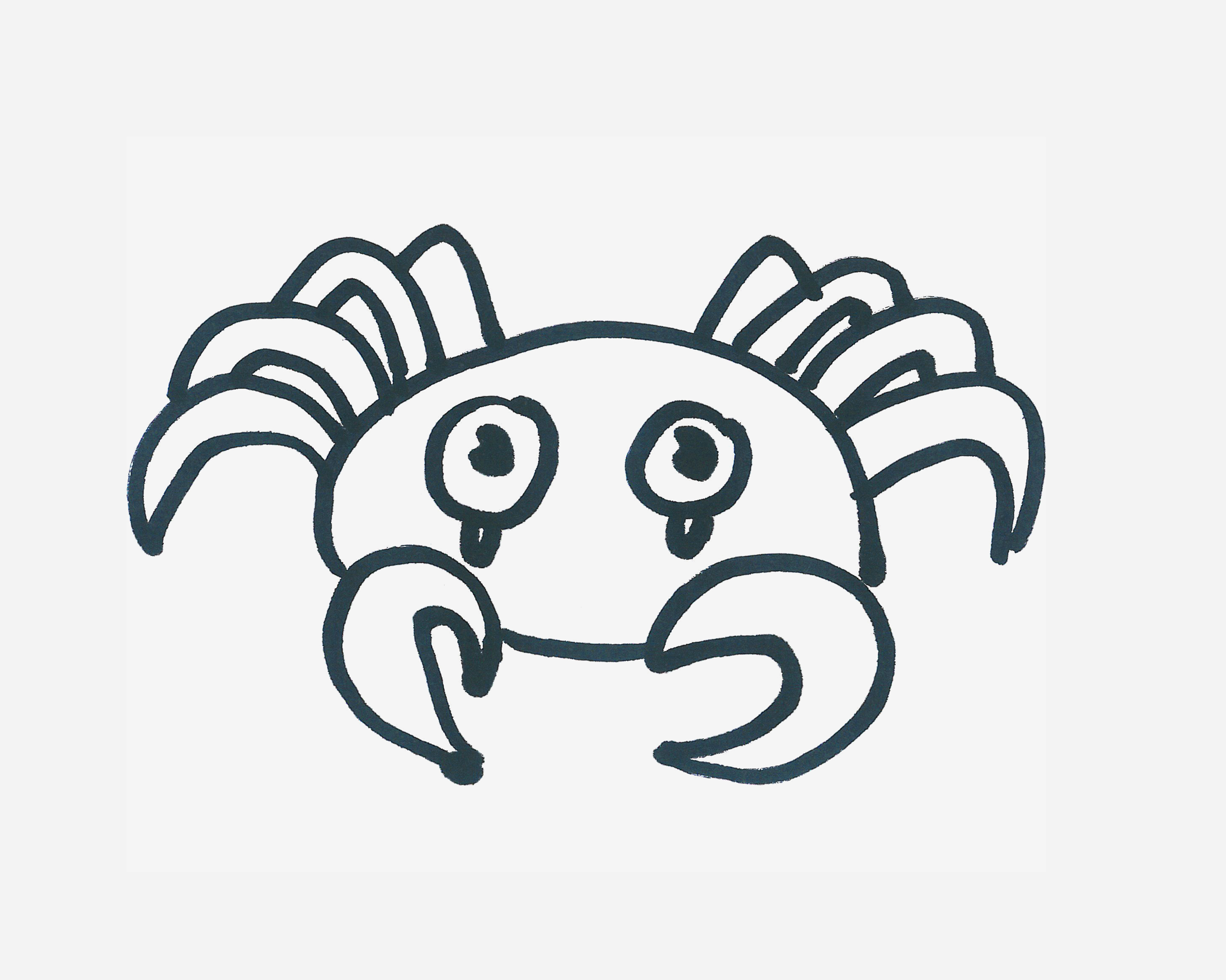 红色小螃蟹简笔画画法图片步骤