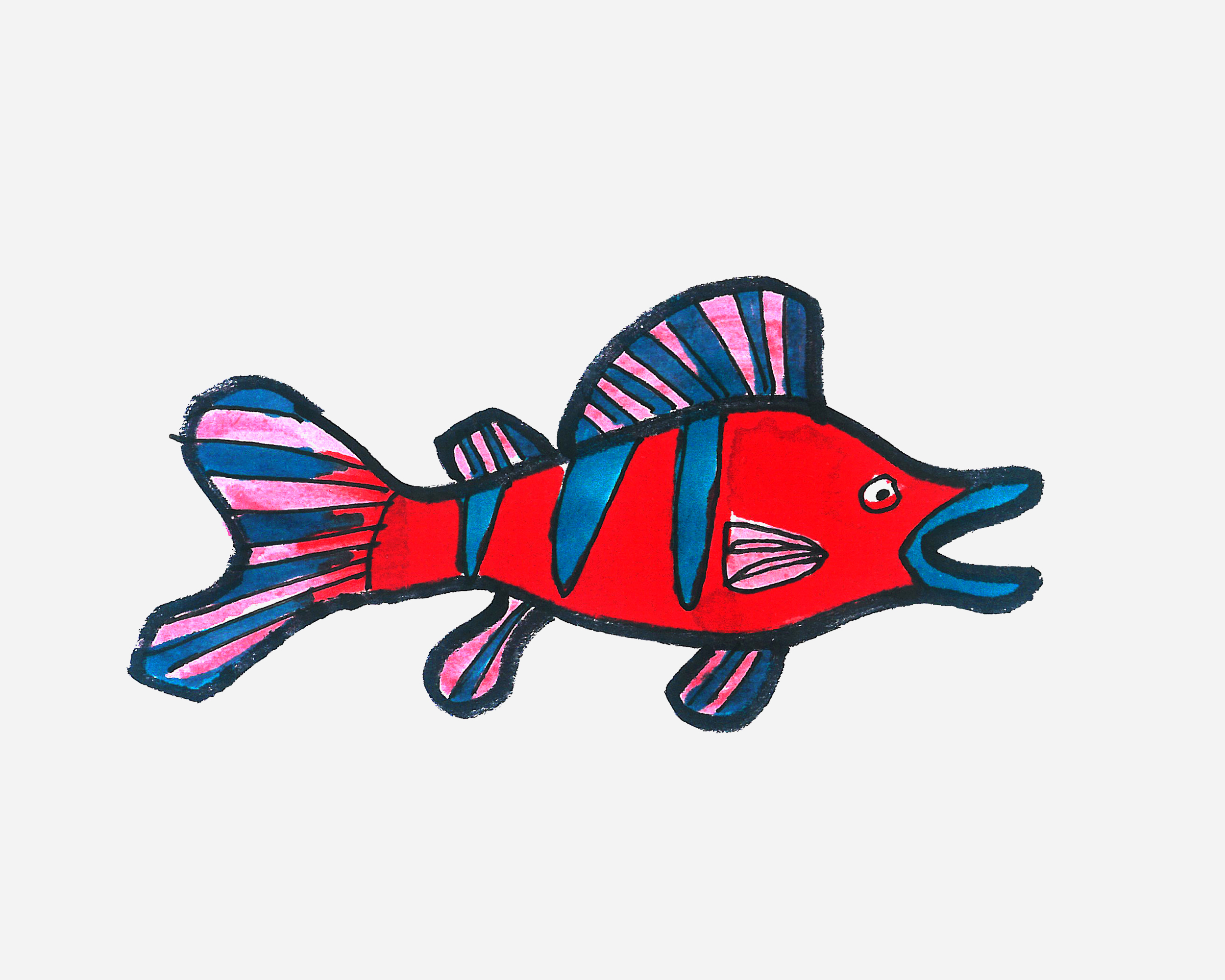 漂亮热带鱼简笔画画法图片步骤 - 有点网 - 好手艺