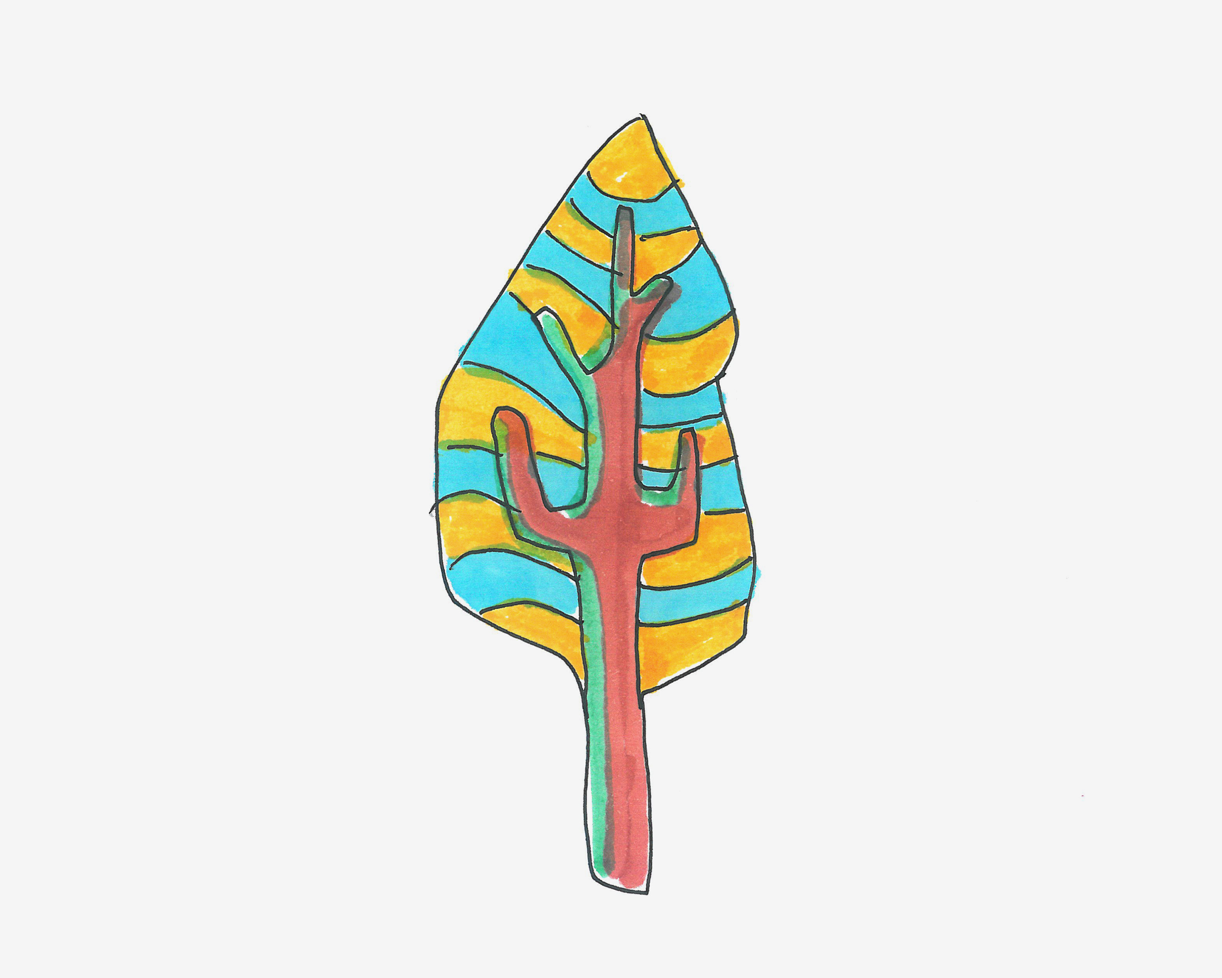 彩色松树简笔画画法图片步骤（清明节儿童绘画作品） - 有点网 - 好手艺