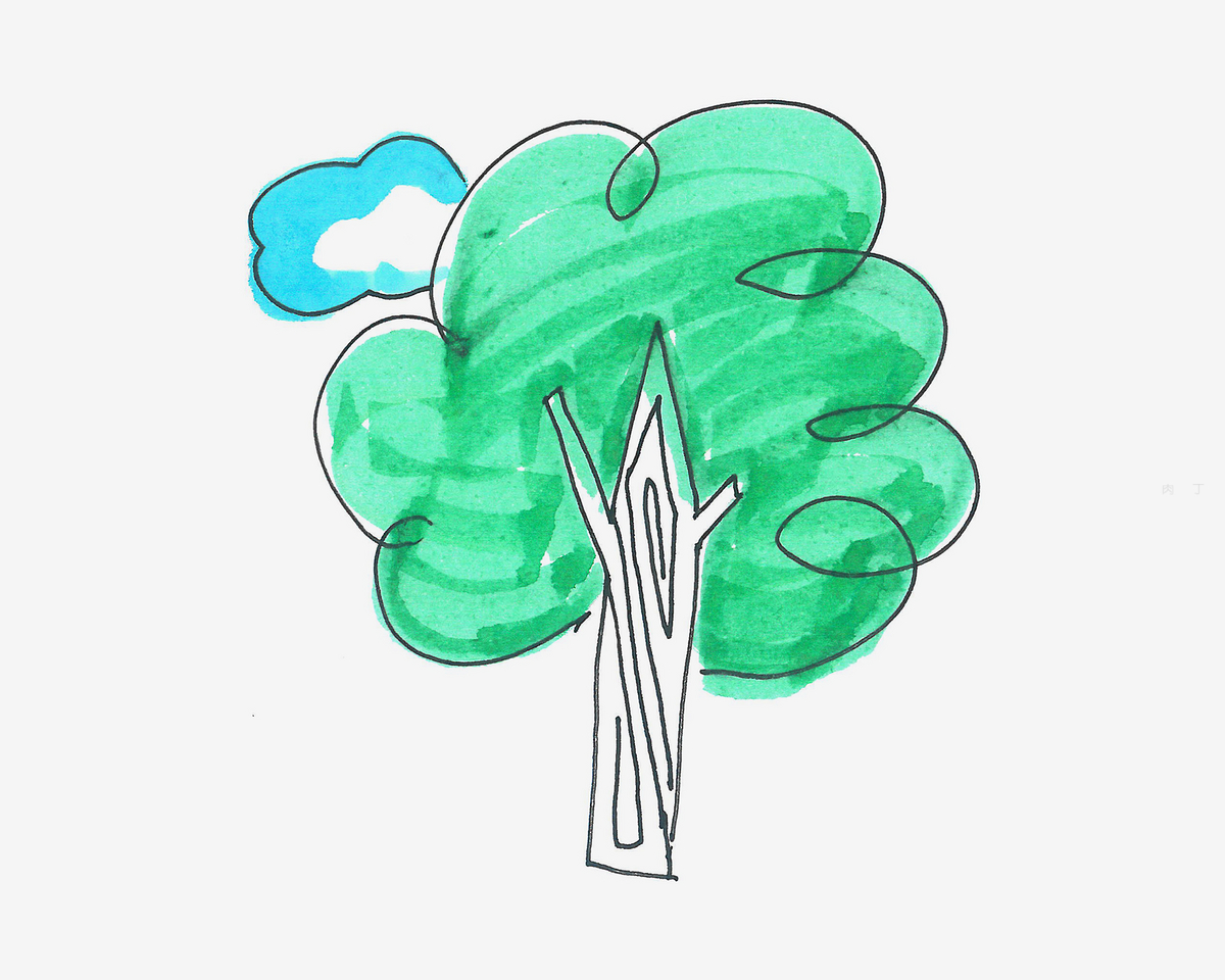 植树节大树简笔画画法图片步骤💛巧艺网