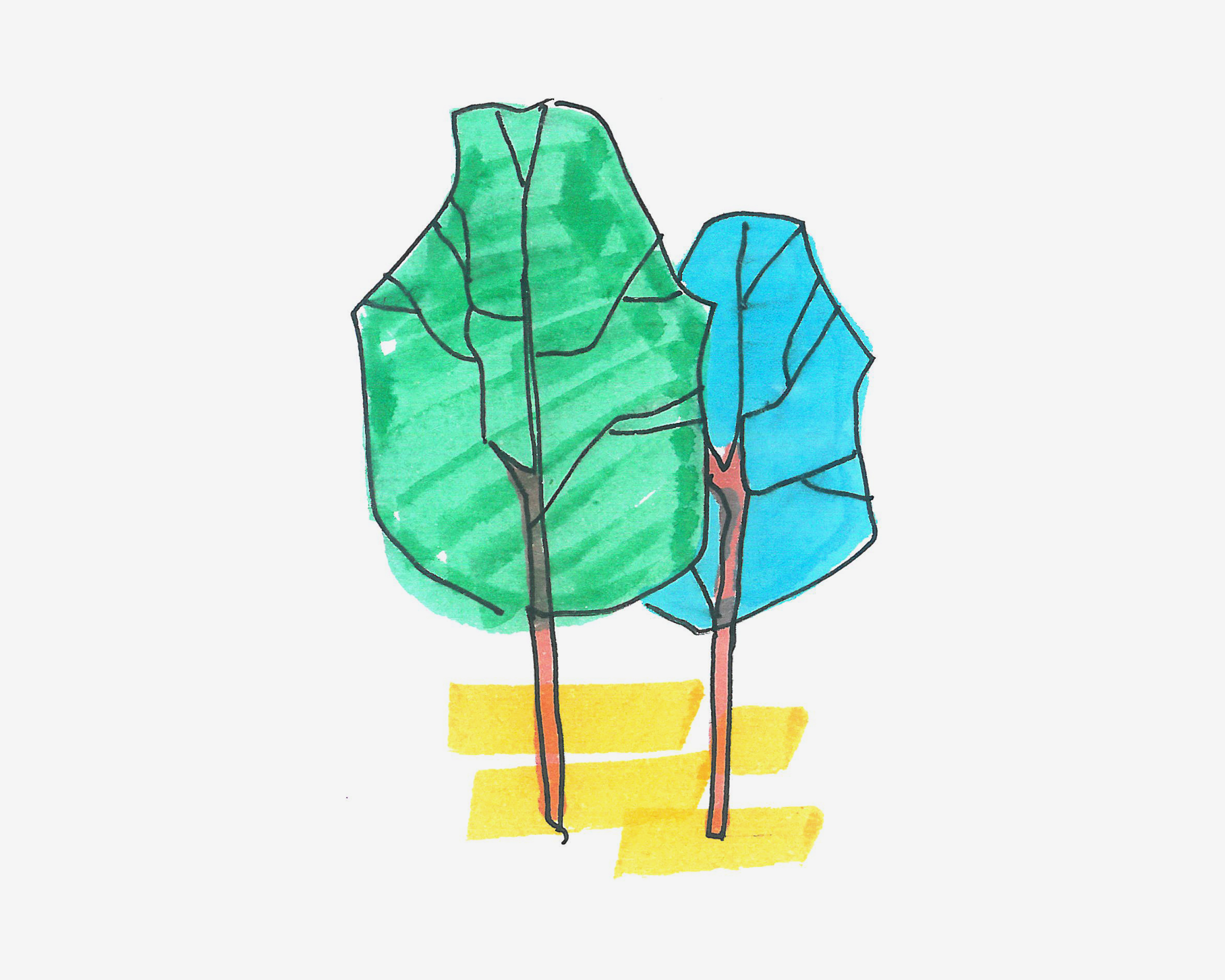 六七岁简笔画教程 小大树怎么画简单又好看