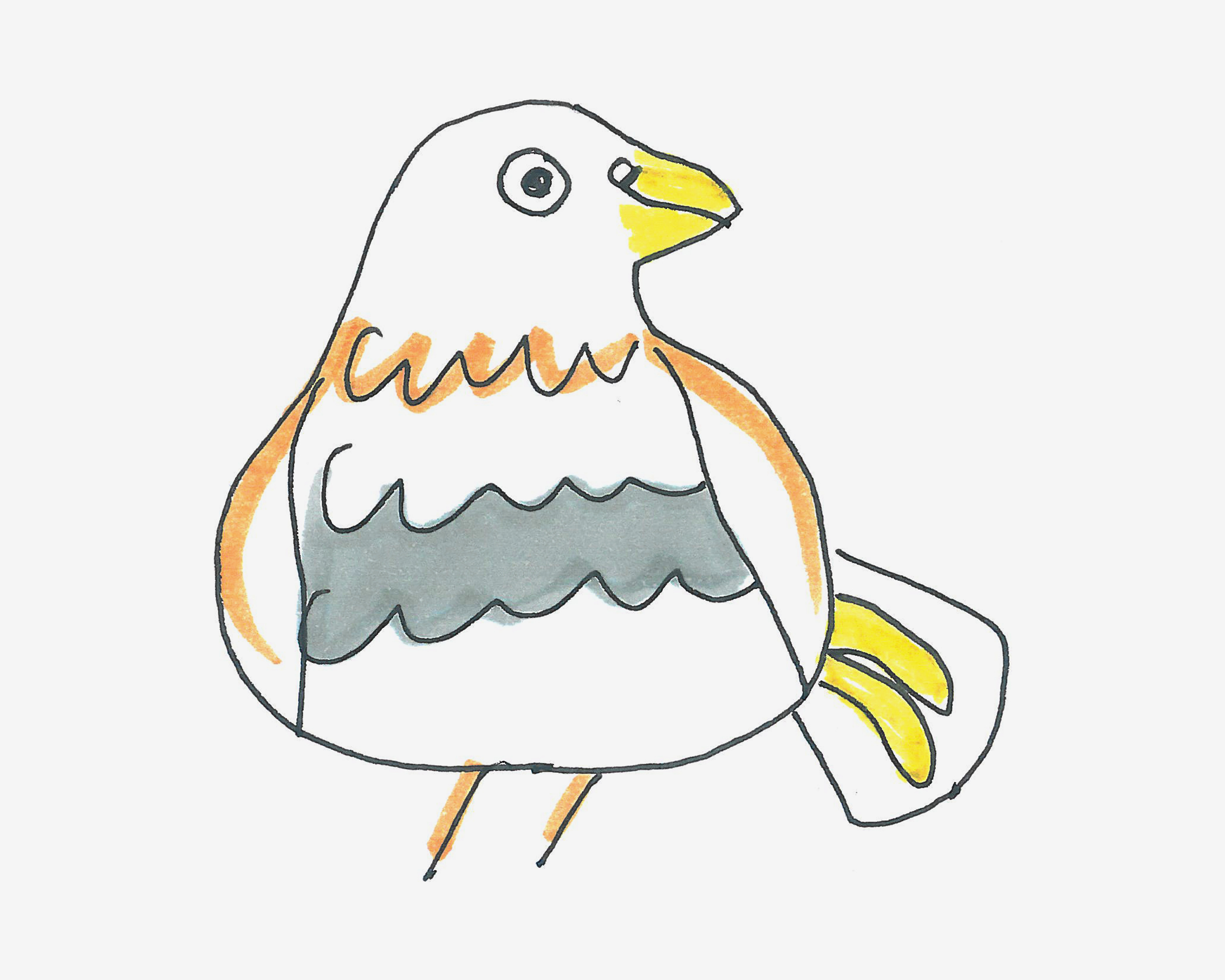 简单儿童简笔画教程 涂色小鸽子怎么画最简单
