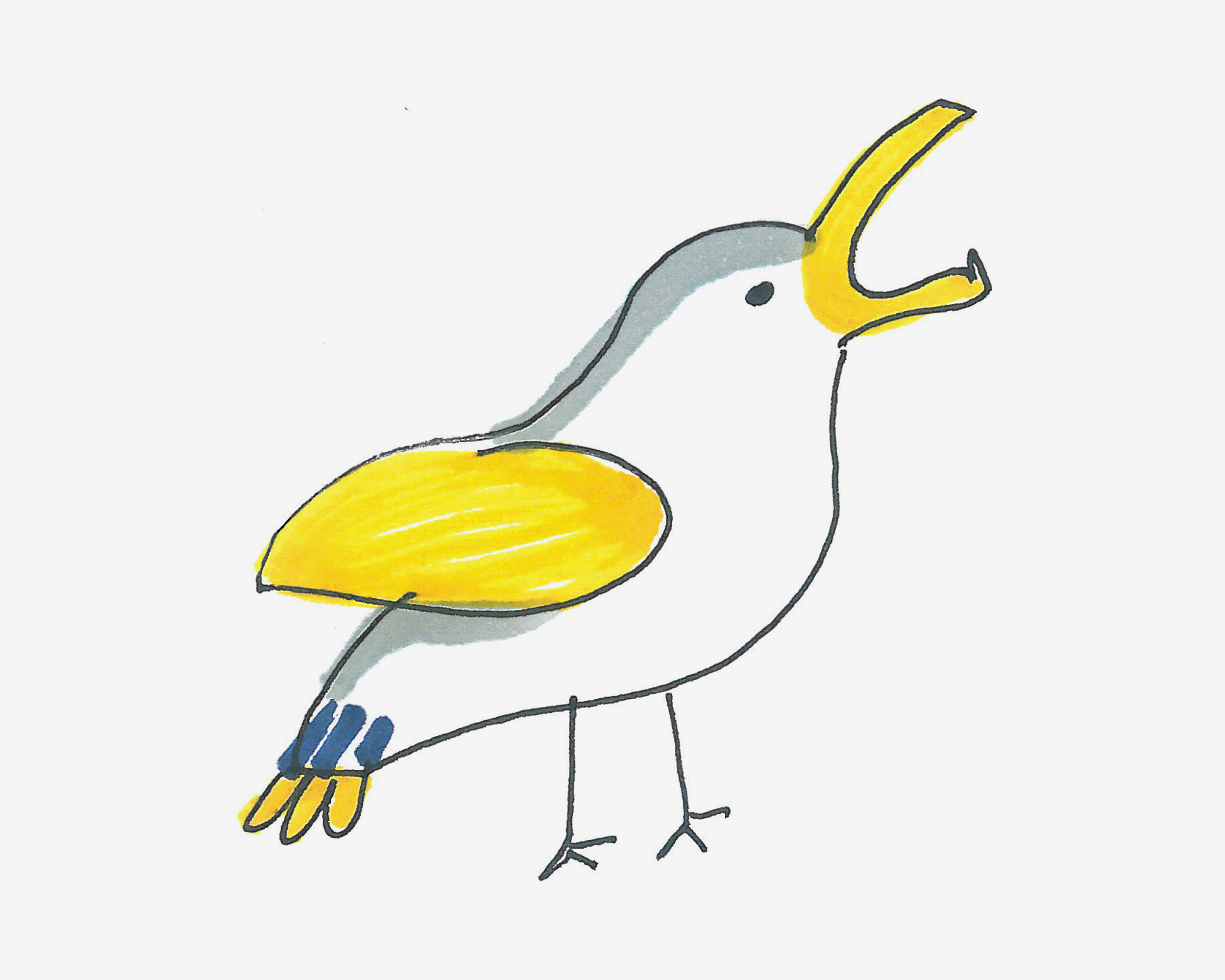 100种简笔画作品 卡通海鸥怎么画简单又好看