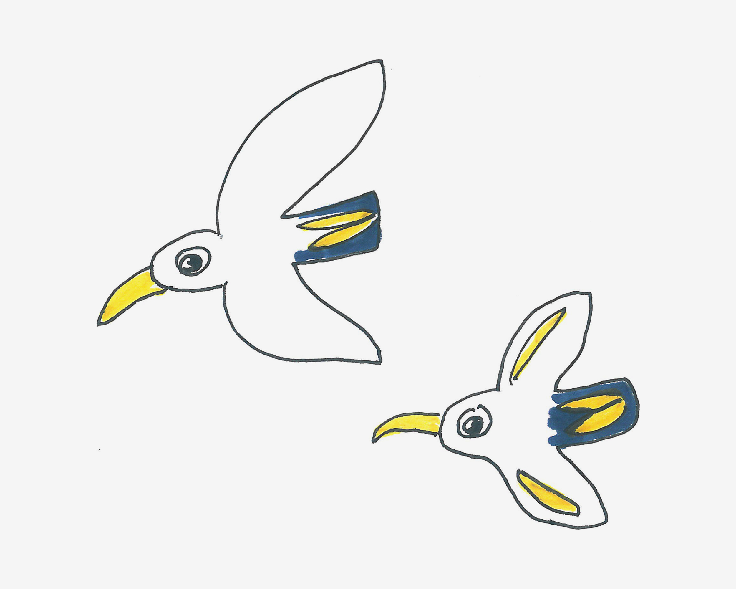 7-8岁简笔画作品 海鸥的画法图解教程