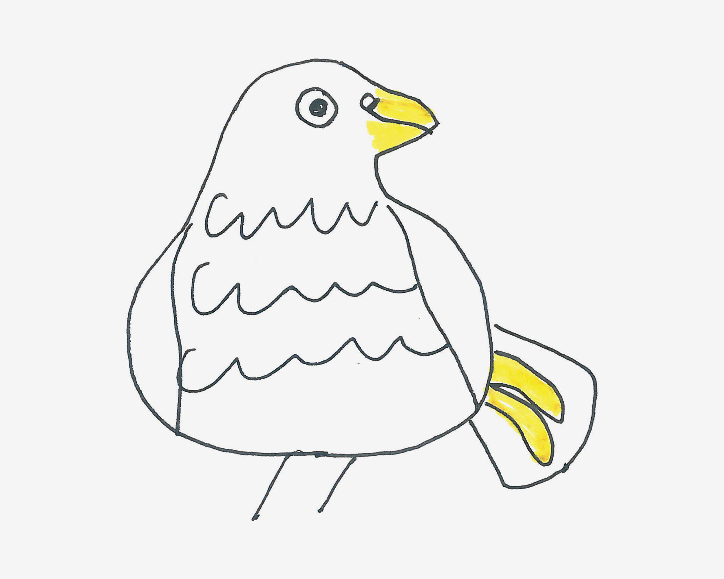 简单儿童简笔画教程 涂色小鸽子怎么画最简单