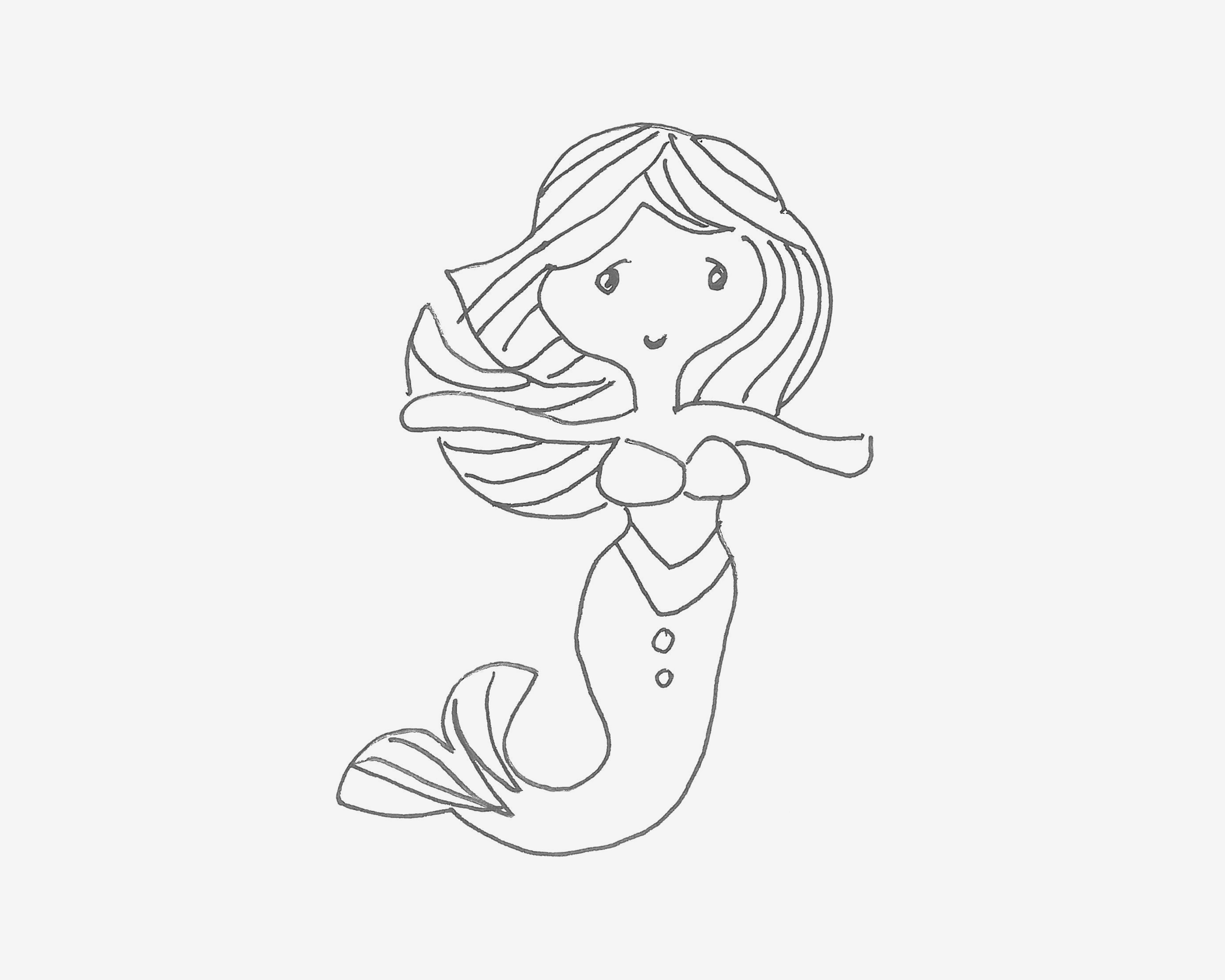 5-8岁儿童画作品 美人鱼怎么画简单又好看💛巧艺网