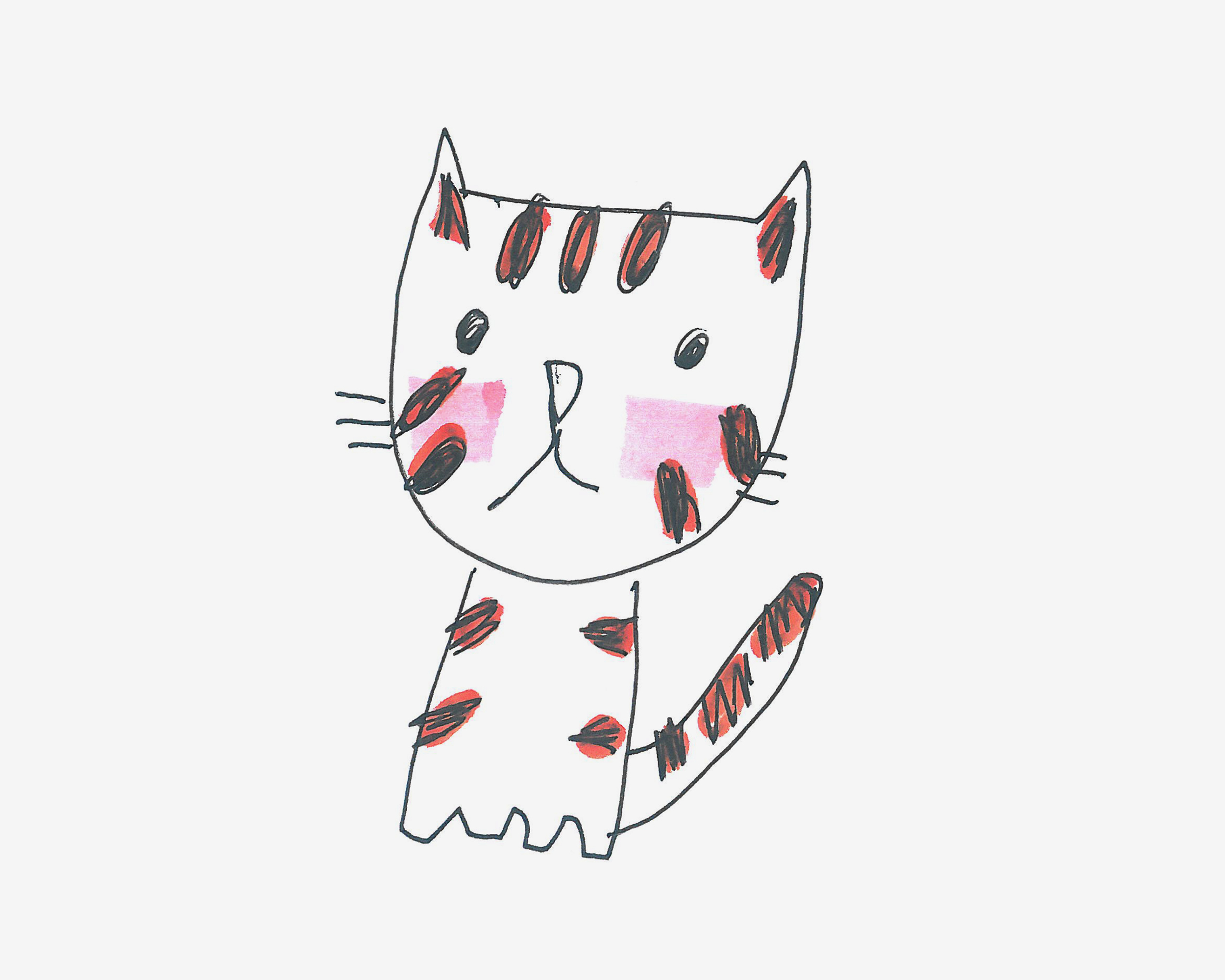 7-9岁简笔画作品 猫咪怎么画最简单