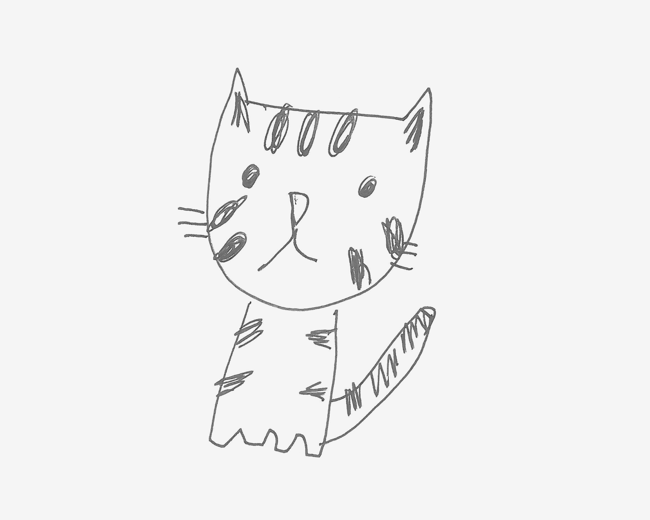 7-9岁简笔画作品 猫咪怎么画最简单