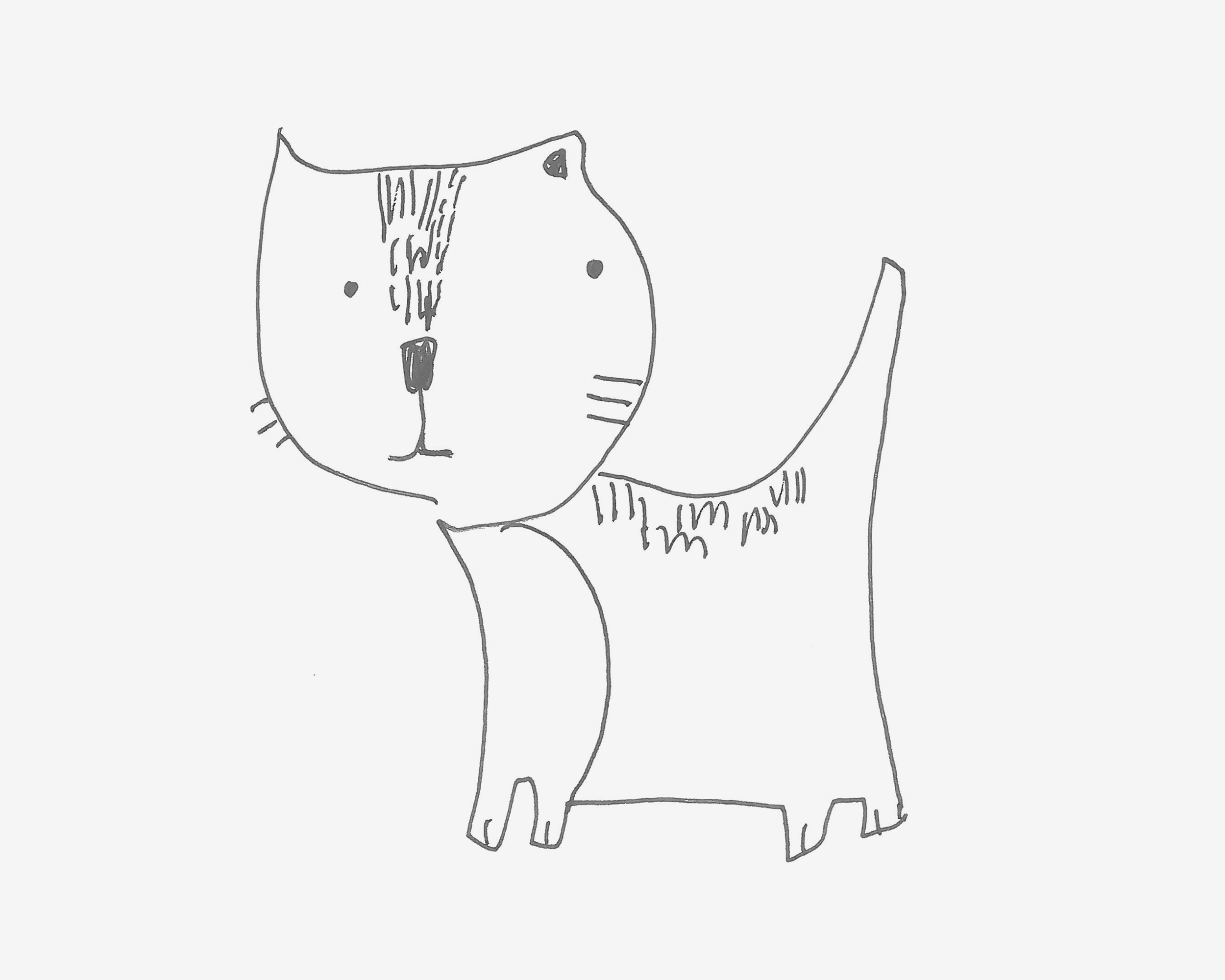 七八岁儿童简笔画启蒙教程 猫咪的画法