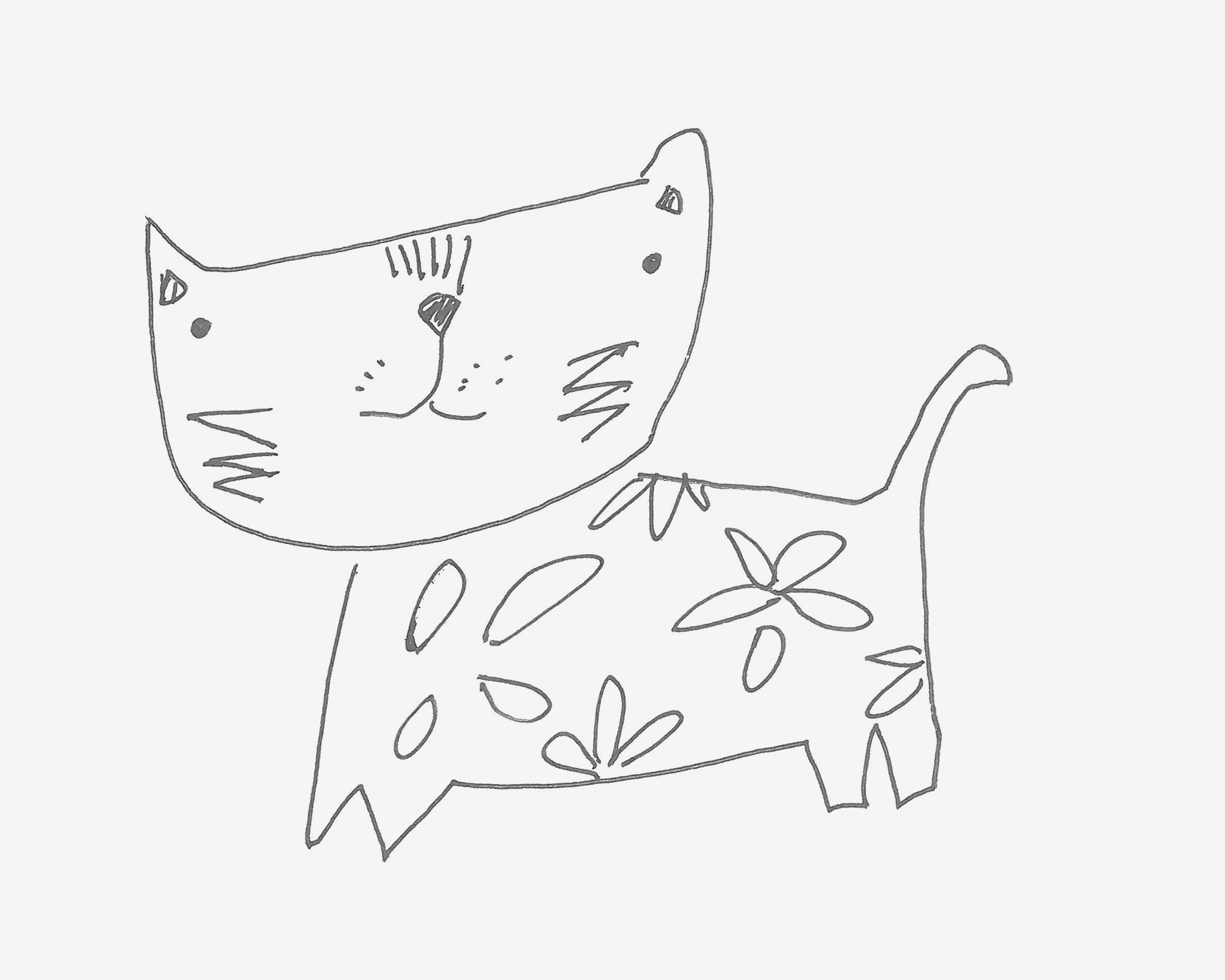 简单简笔画启蒙教程 猫咪的画法教程