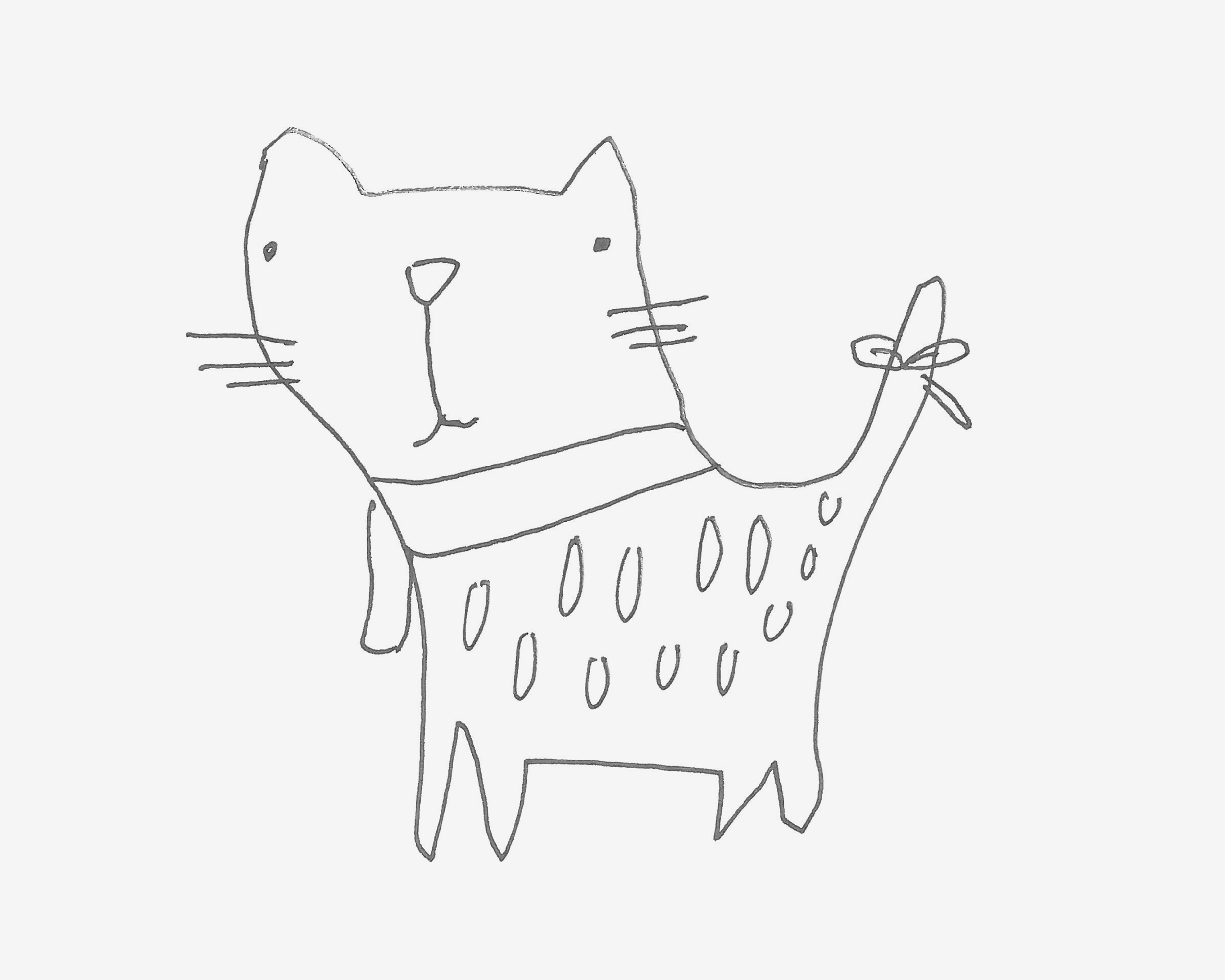 4-5岁儿童画教程 卡通猫咪的画法图解教程