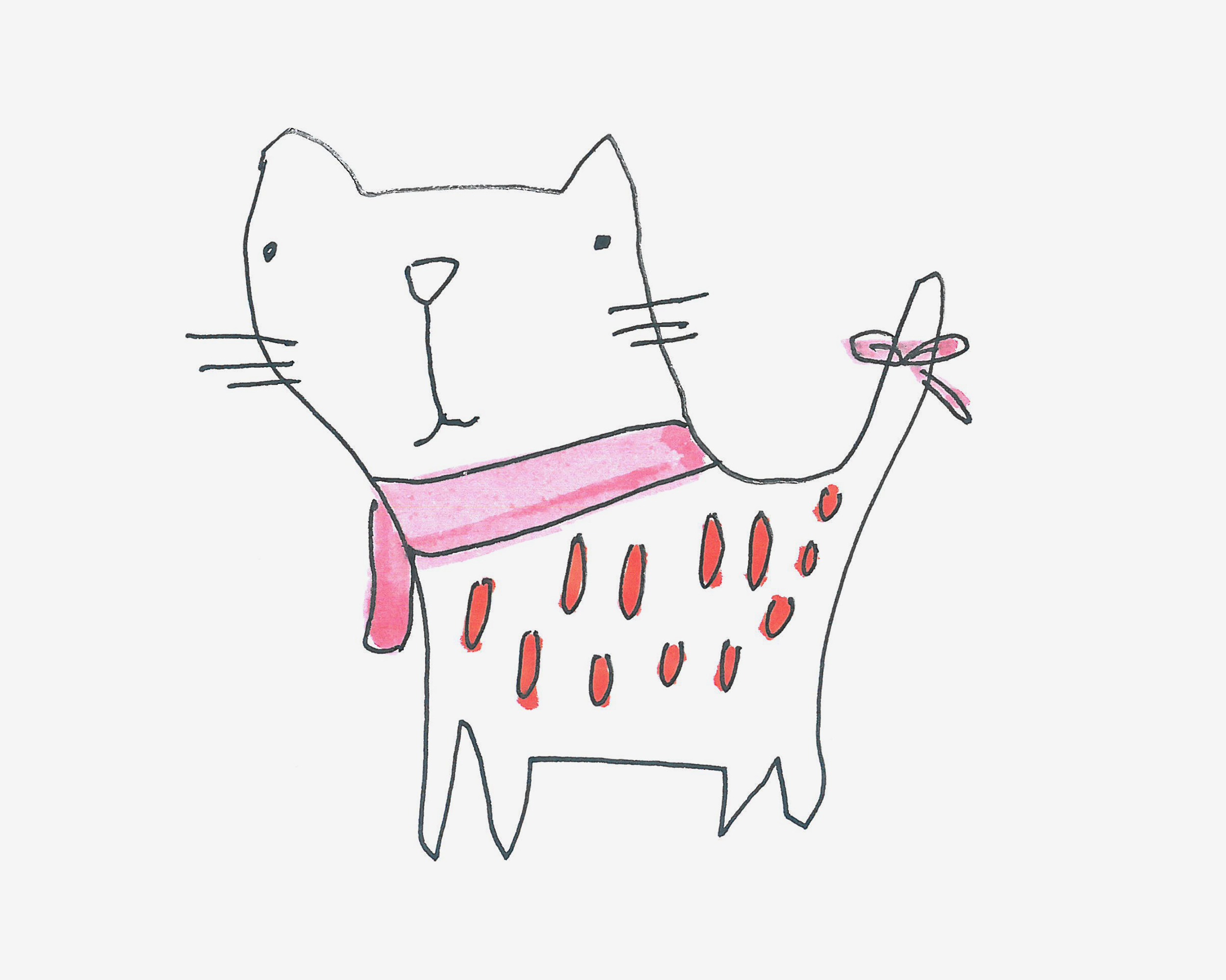 4-5岁儿童画教程 卡通猫咪的画法图解教程