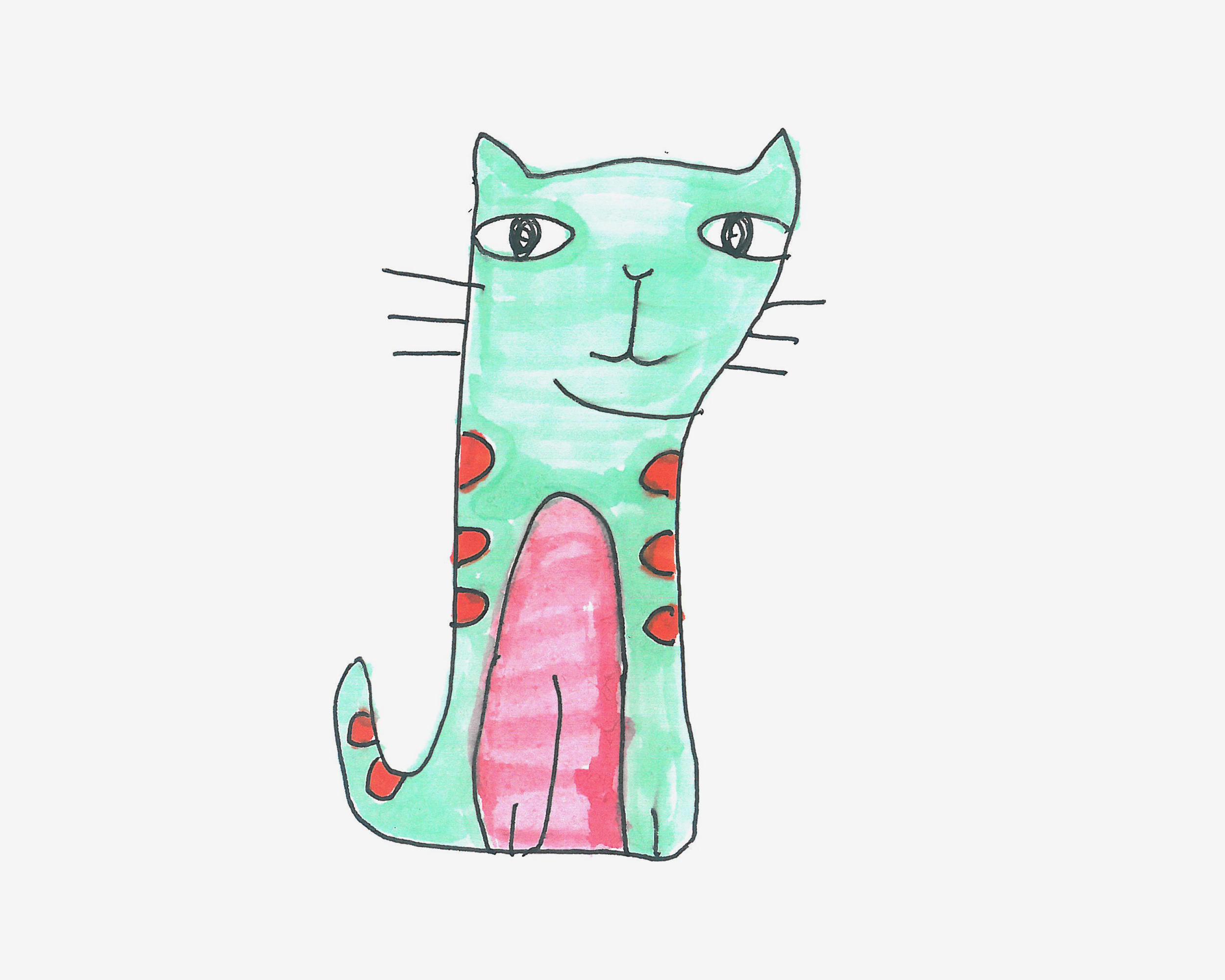 4-6岁儿童画图片 涂色小猫咪怎么画最简单