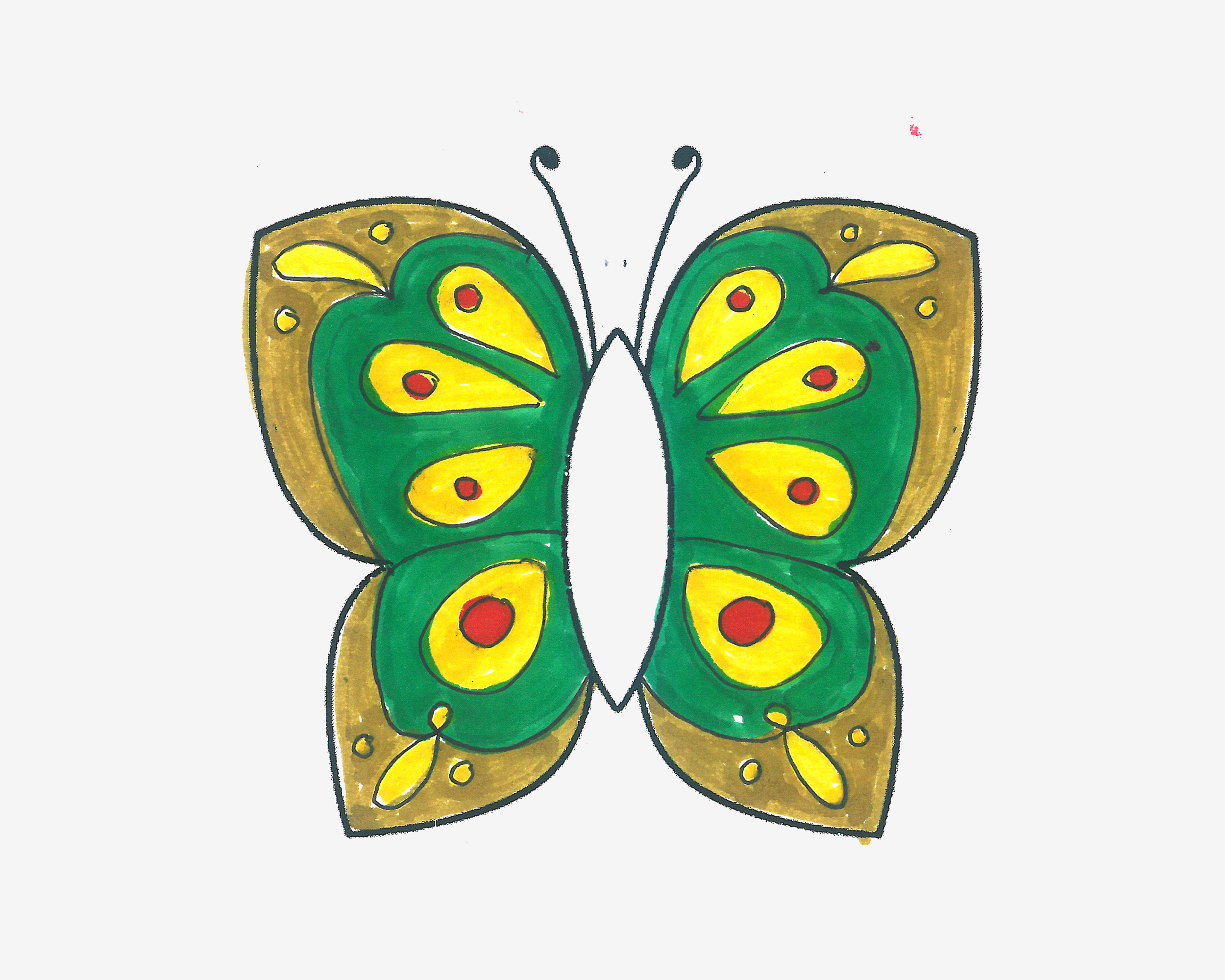 七八岁儿童简笔画教程 带颜色蝴蝶怎么画简单又好看