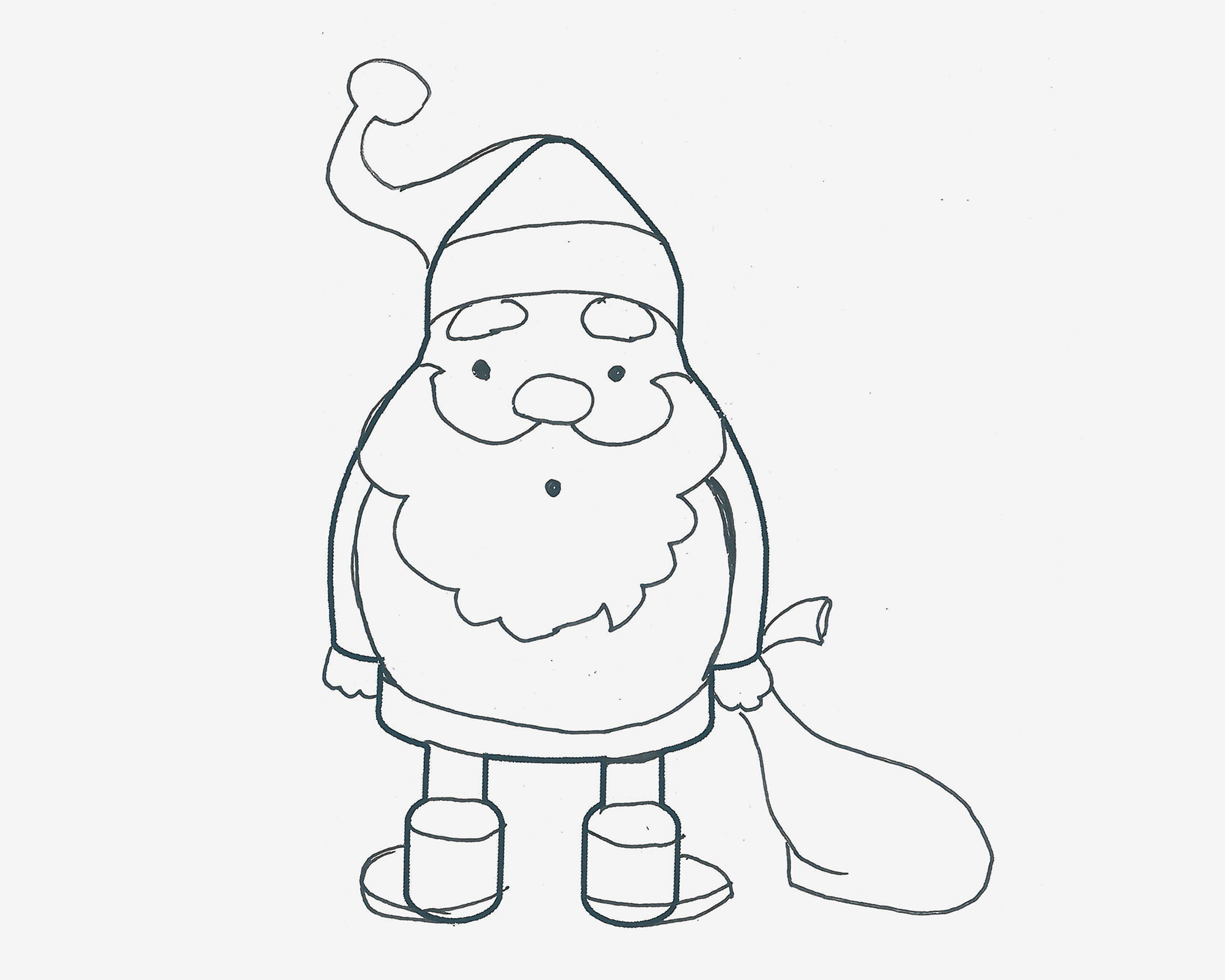 7-8岁简笔画作品 卡通圣诞老人怎么画简单又好看💛巧艺网
