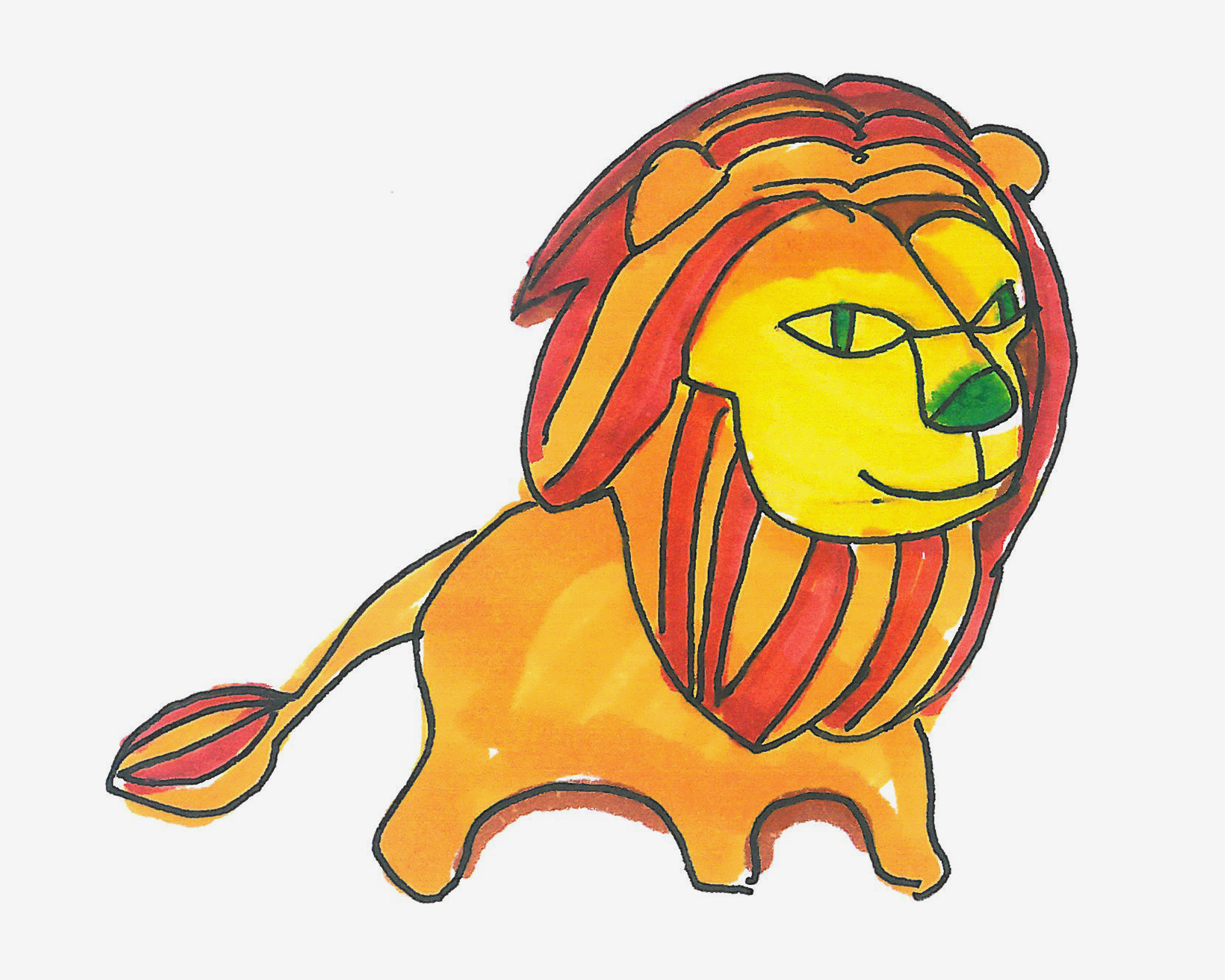 卡通狮子插图(狮子、卡通、动物)儿童插图_北极熊素材库