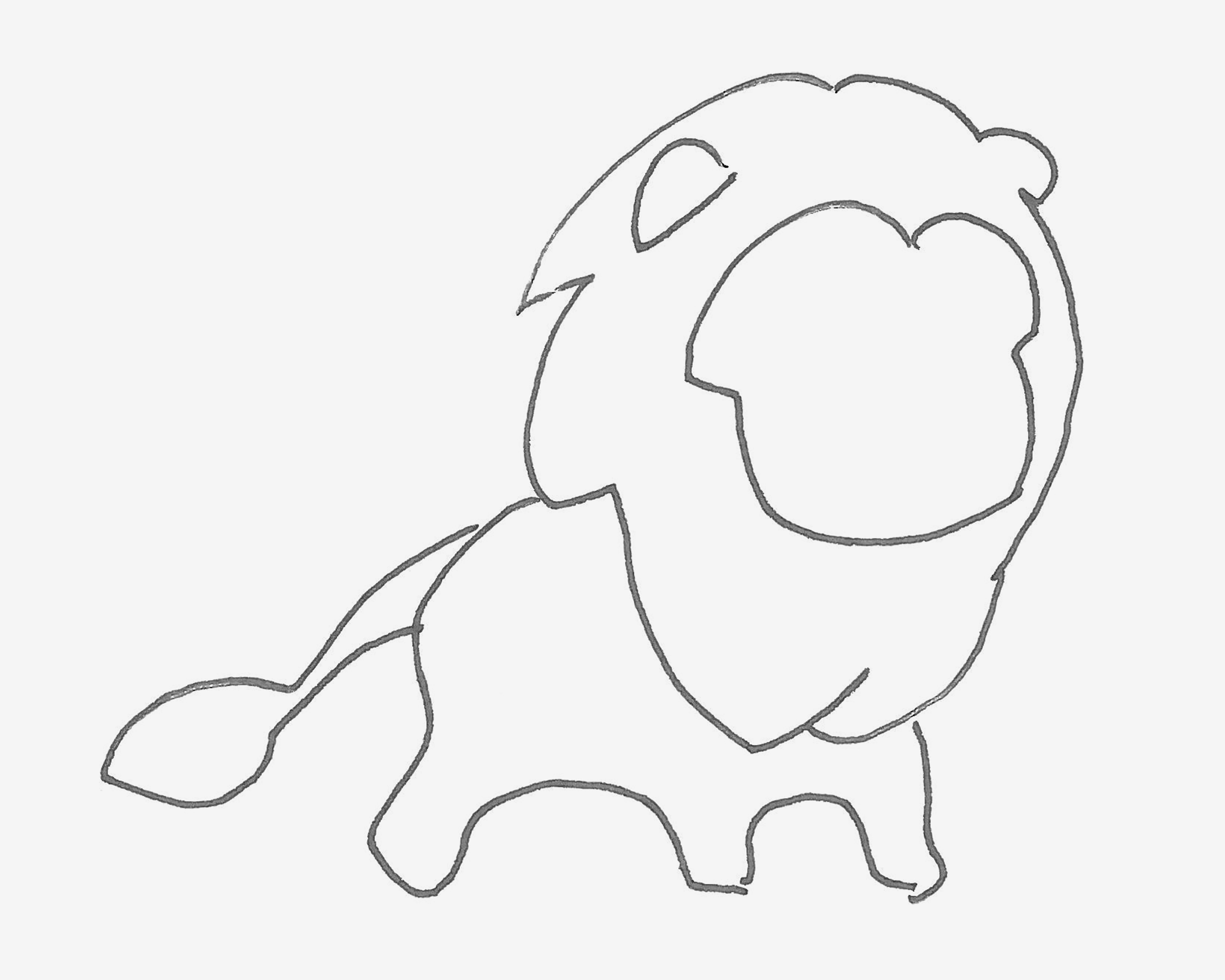 彩色可爱小狮子简笔画画法图片步骤💛巧艺网