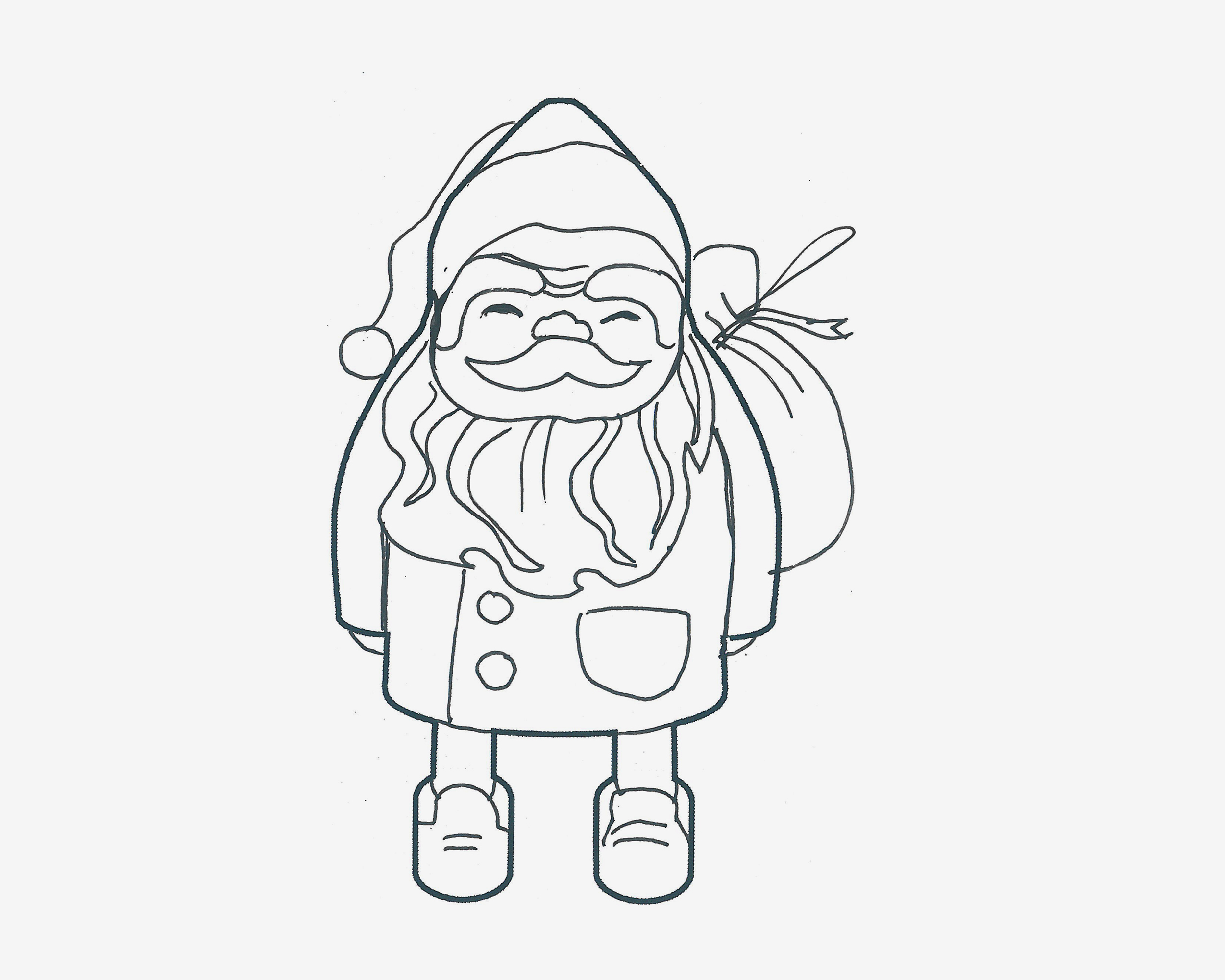 卡通圣诞老人简笔画画法图片步骤（冰雪大世界简笔画） - 有点网 - 好手艺