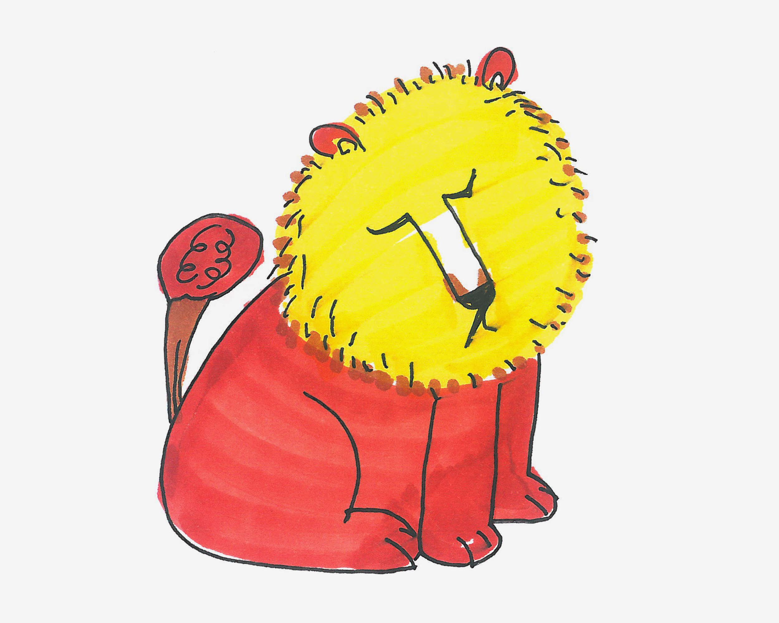 可爱小狮子简笔画画法图片步骤