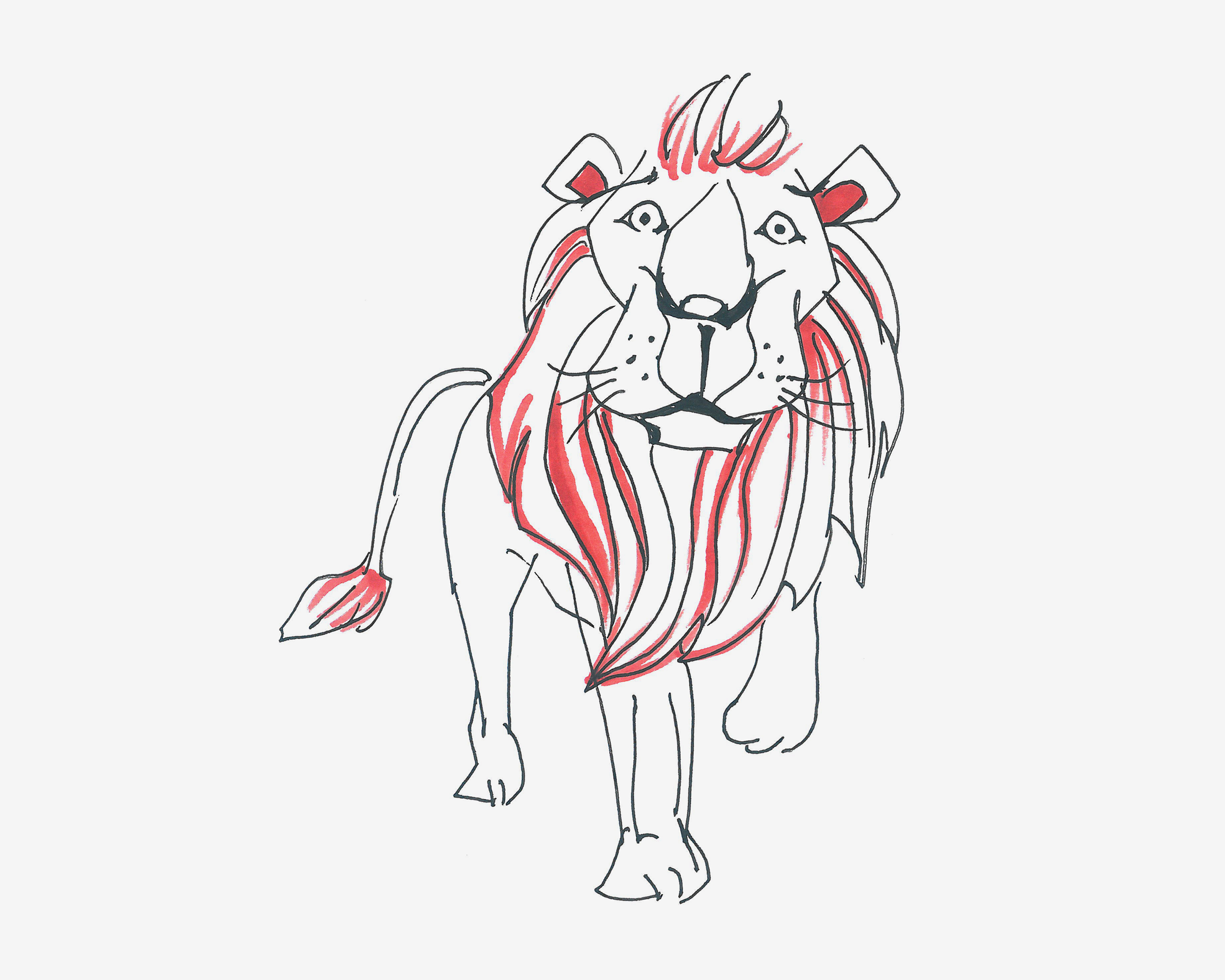 6岁简笔画作品 涂色狮子怎么画好看