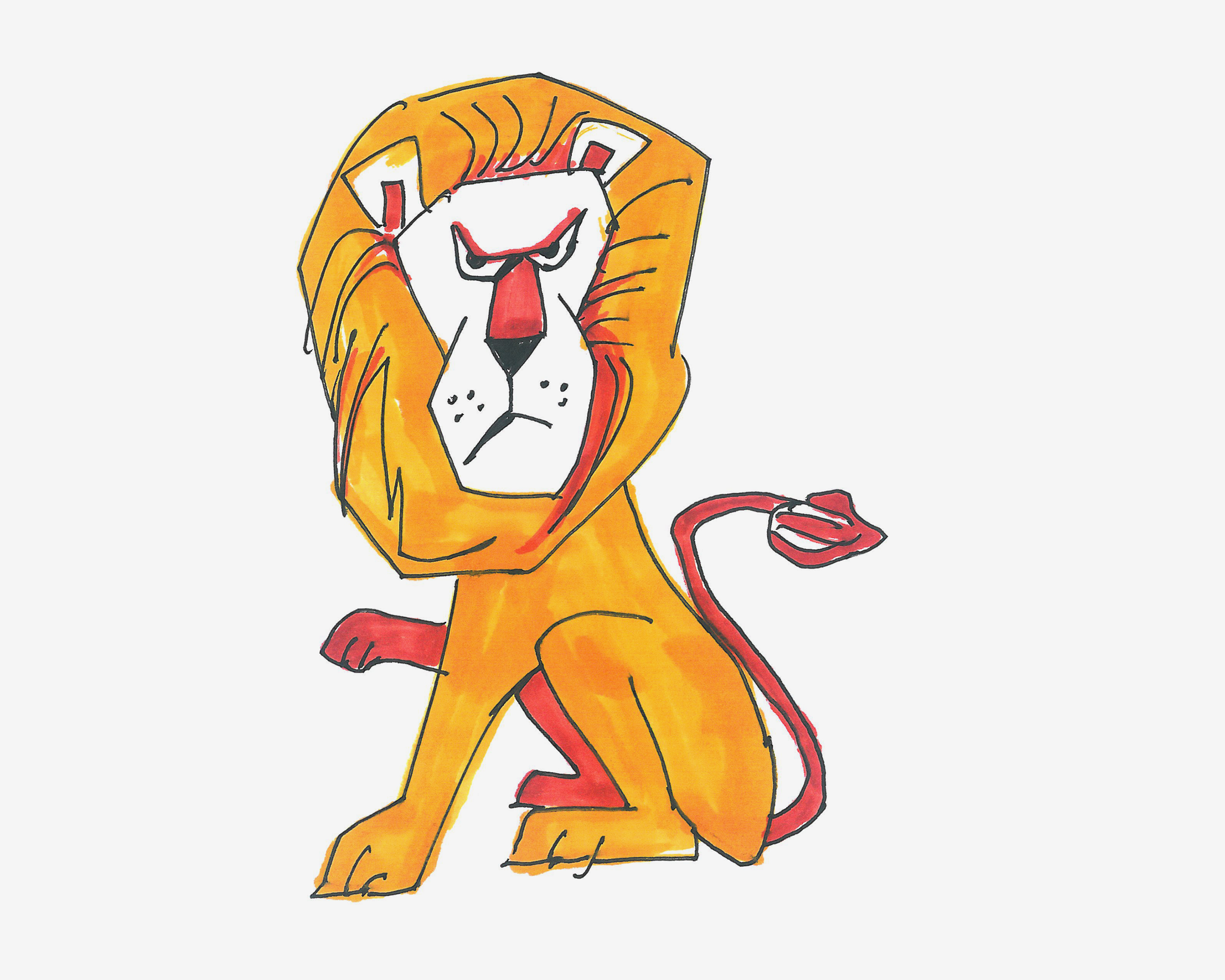 简单简笔画启蒙教程 狮子的画法图解