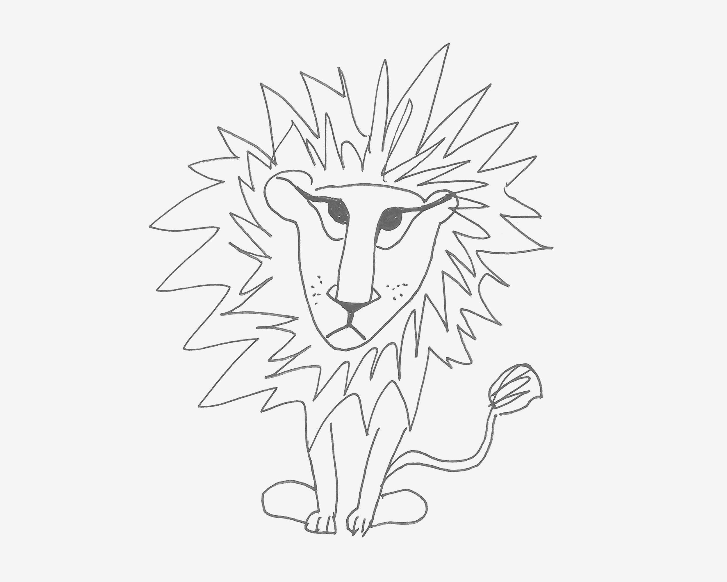 可爱小狮子简笔画画法图片步骤（点和线组成的图画儿童画） - 有点网 - 好手艺