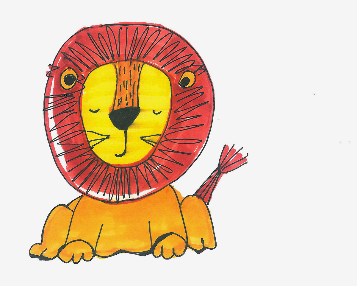 狮子的头发粘贴画教案-图库-五毛网
