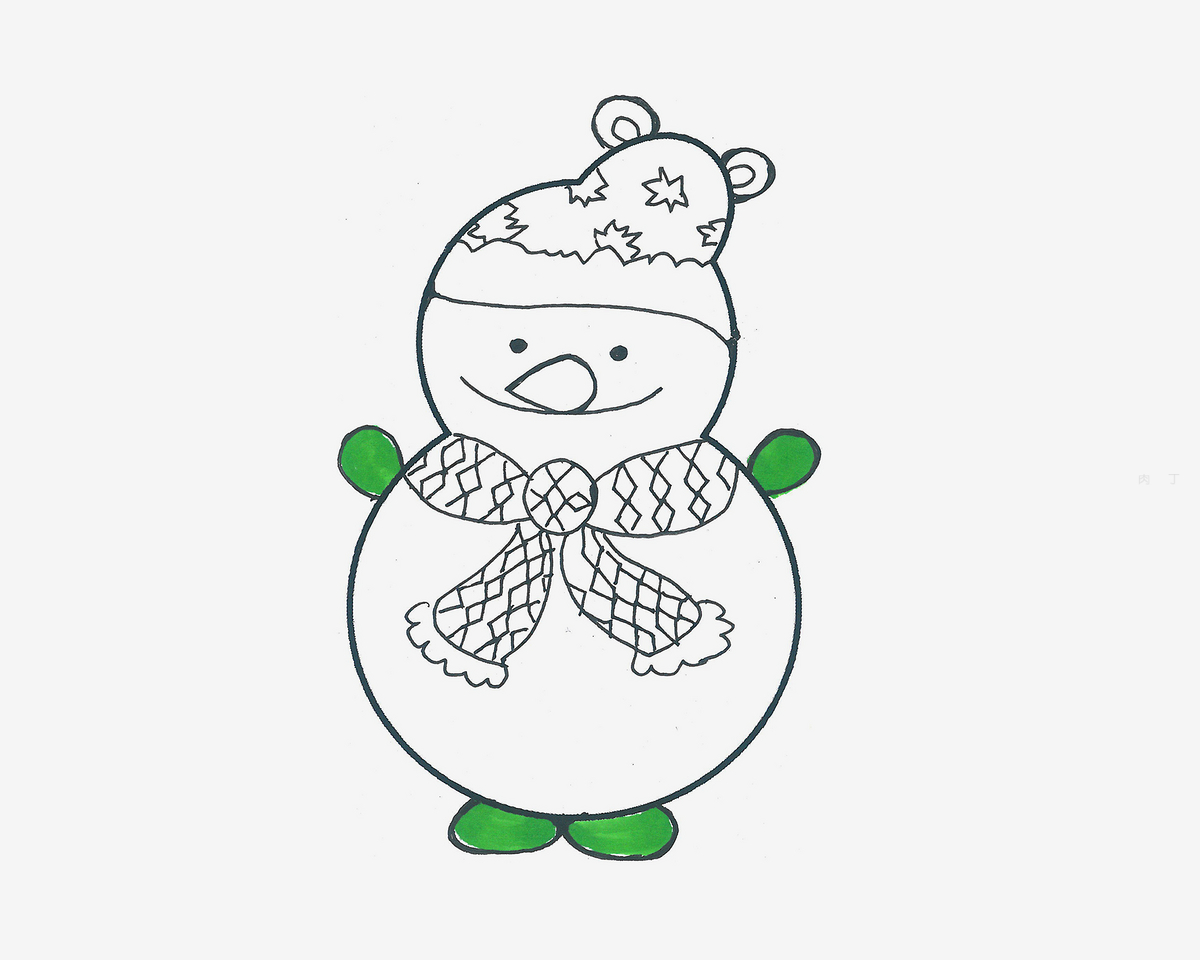 圣诞雪人简笔画画法图片步骤（祖国繁荣昌盛的儿童画） - 有点网 - 好手艺