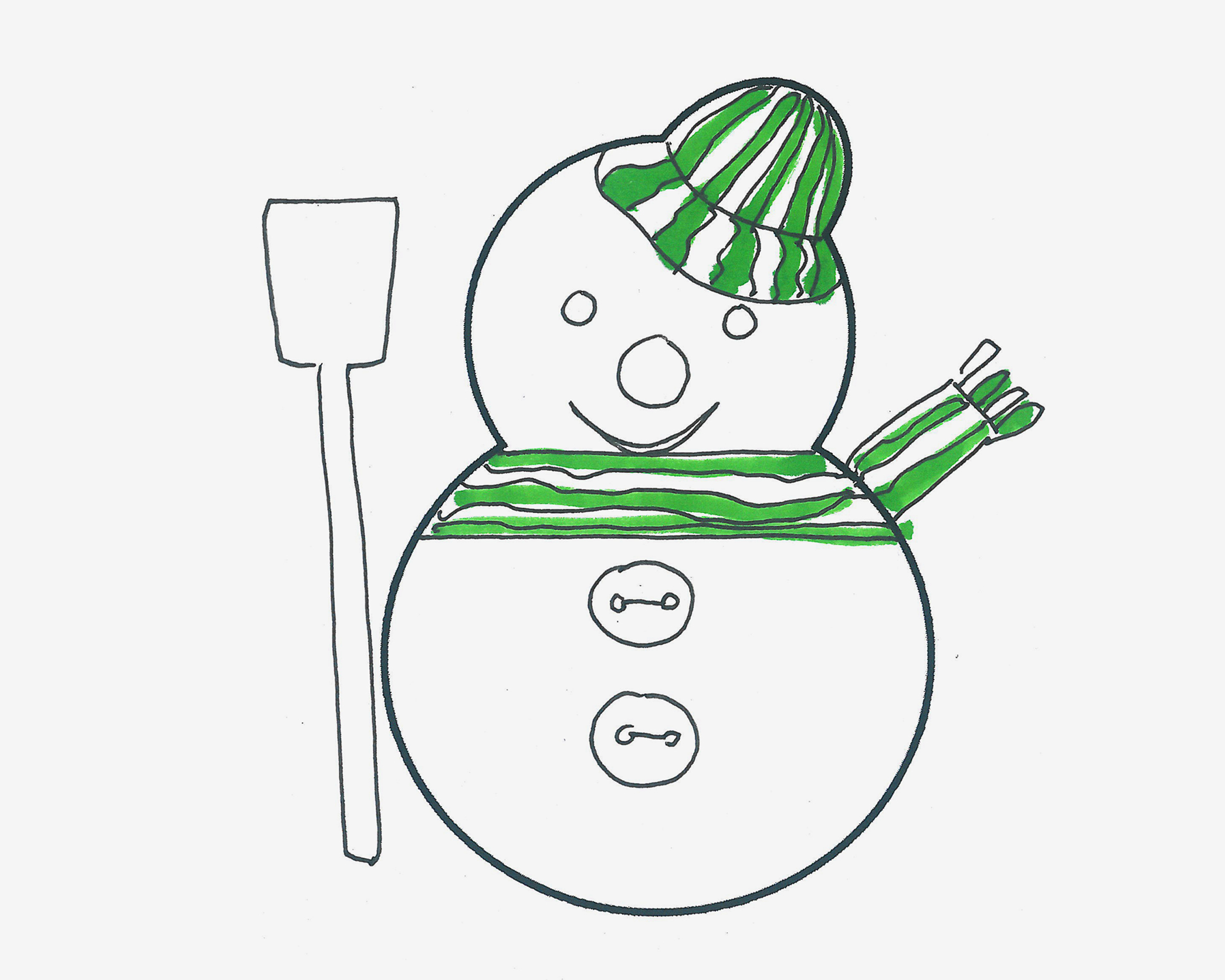 可爱的圣诞雪人简笔画画法图片步骤（笔的世界儿童画） - 有点网 - 好手艺