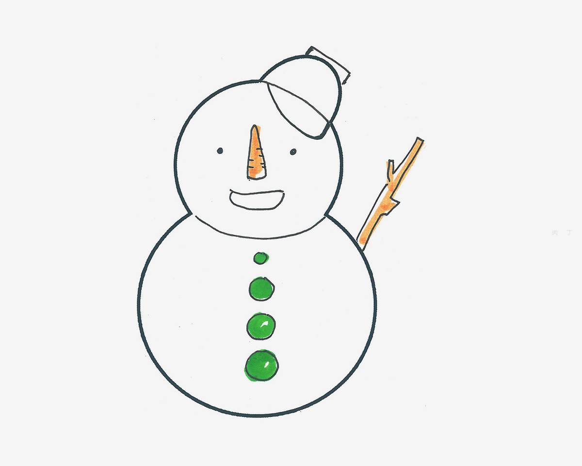 圣诞节雪人简笔画图解教程（丰收画儿童画） - 有点网 - 好手艺