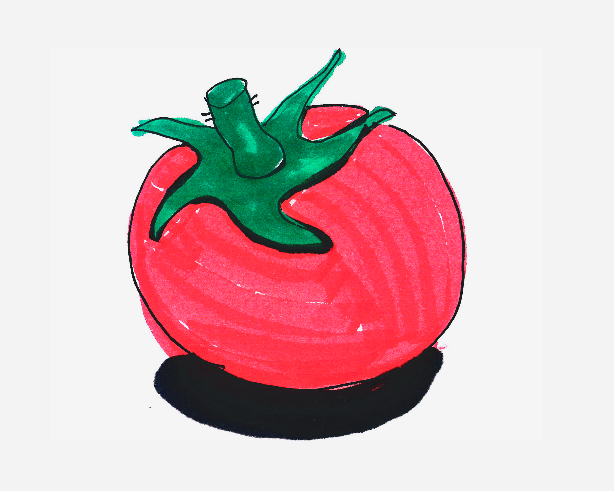 7-8岁儿童画大全 西红柿的画法