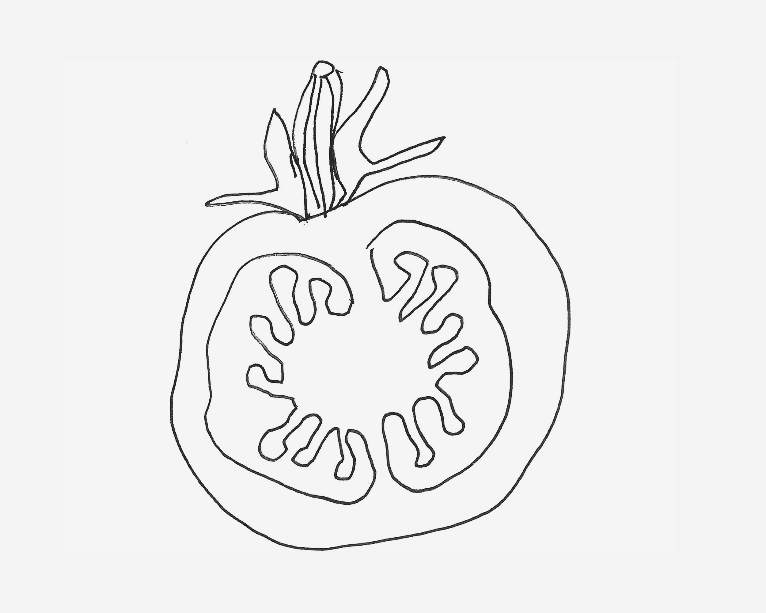简单儿童简笔画优秀作品 色彩西红柿的画法