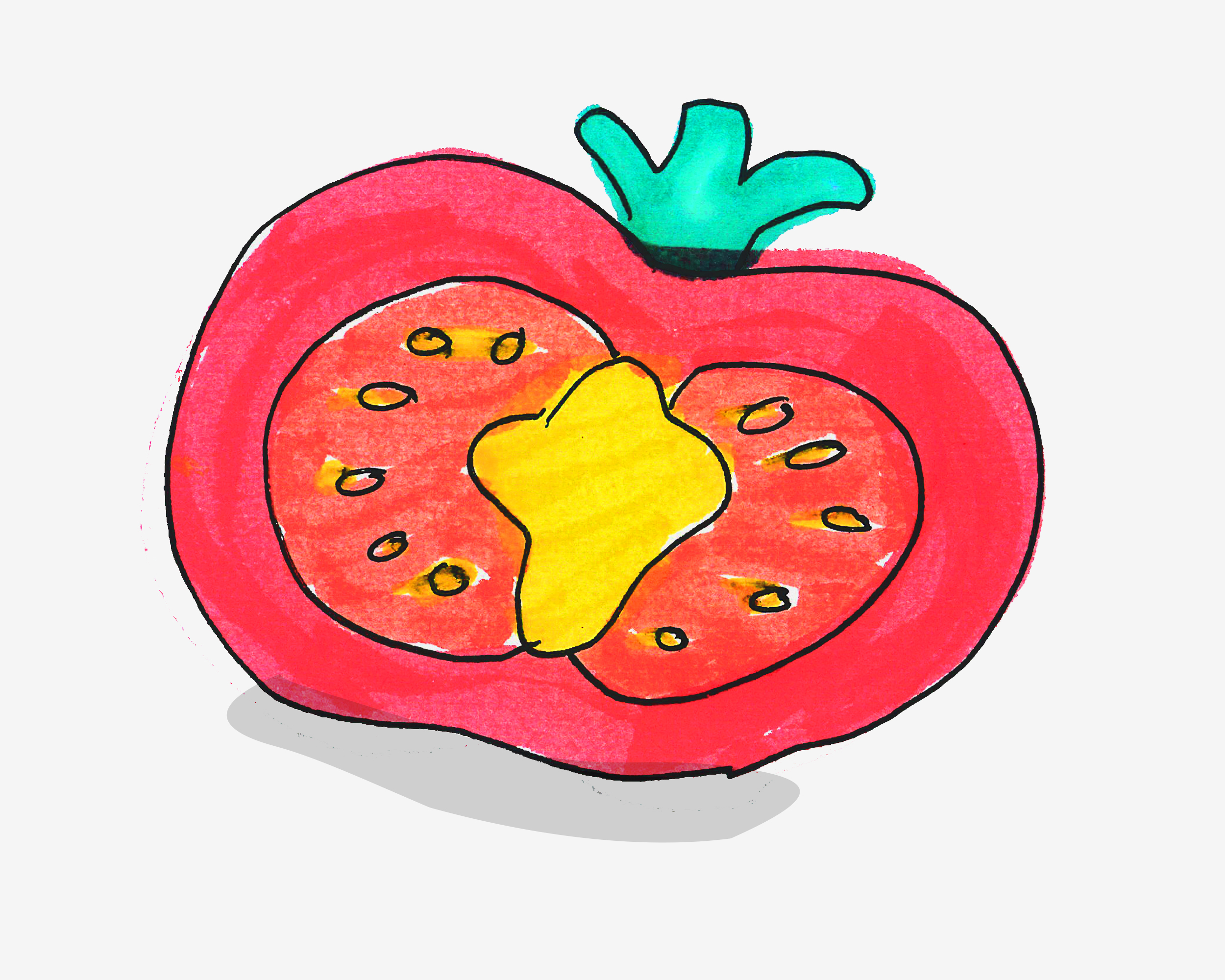 幼儿园儿童画作品 小西红柿的画法图解教程