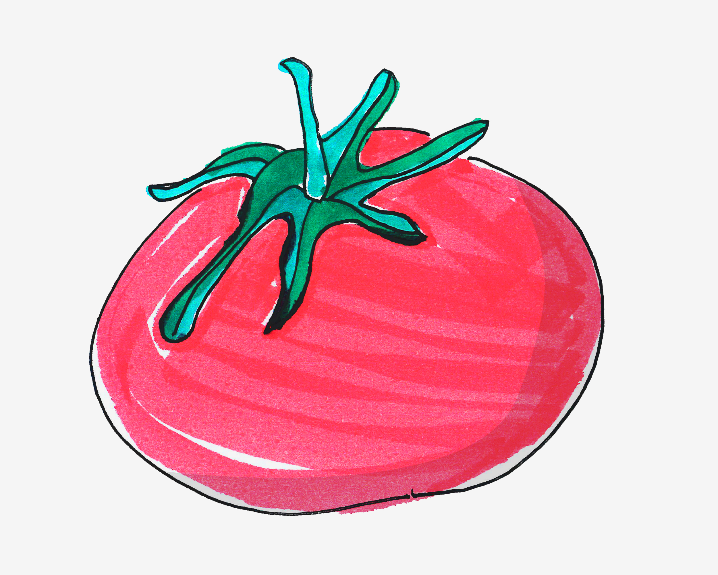 7岁儿童简笔画教程 带颜色小西红柿怎么画好看