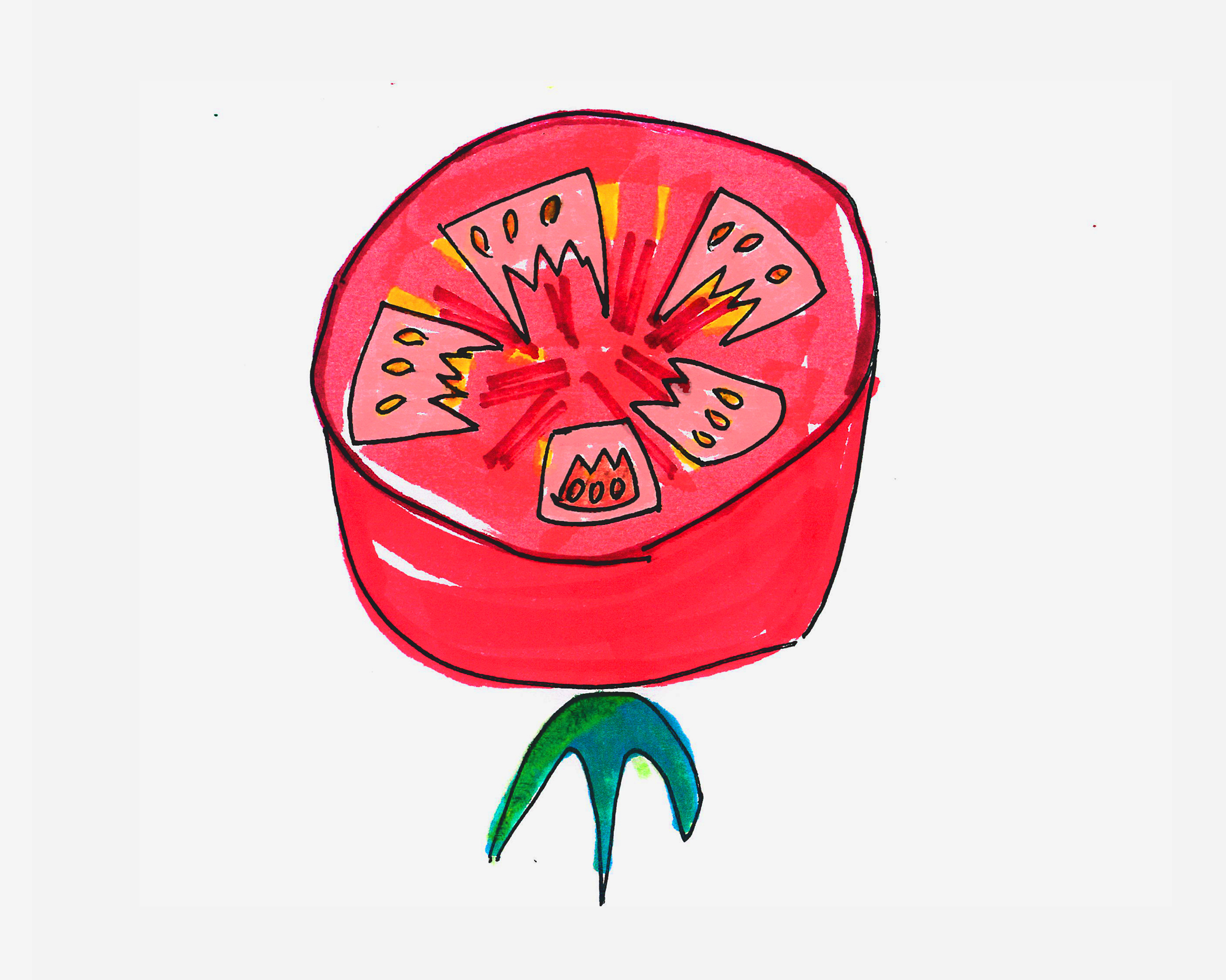 4-6岁简笔画教程 西红柿的画法