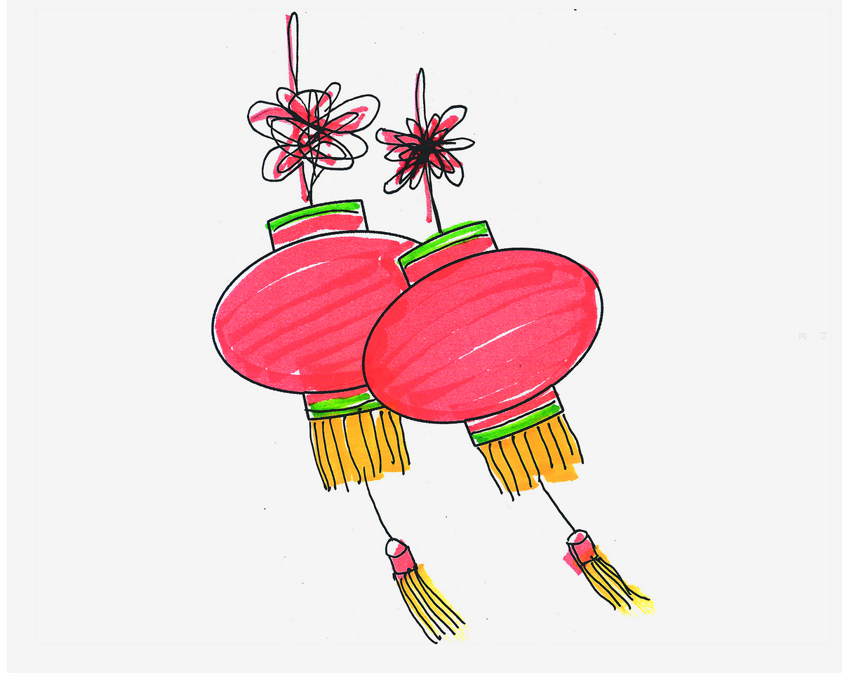 春节新年灯笼简笔画画法图片步骤（画画和素描学哪一个用处多） - 有点网 - 好手艺