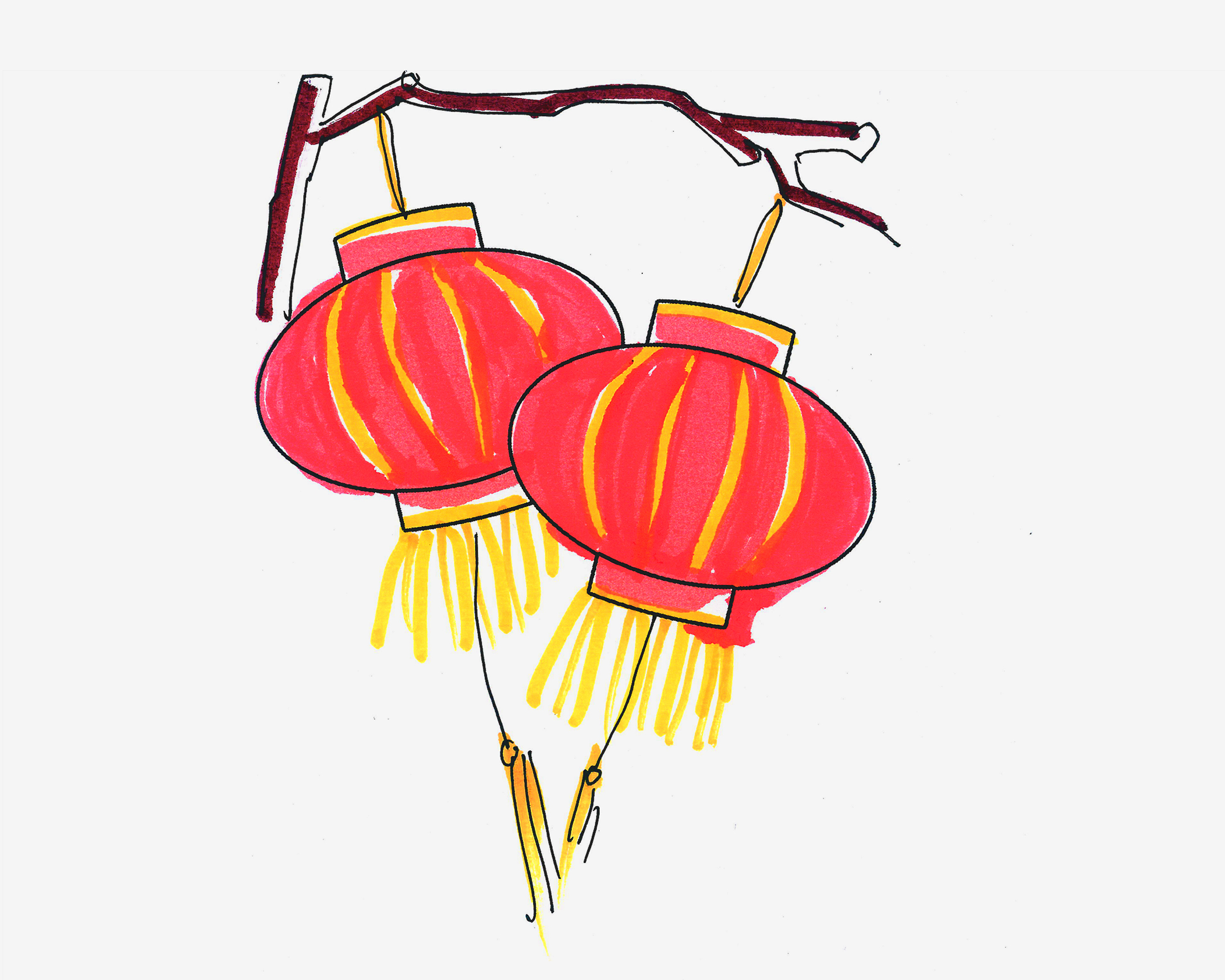 春节新年灯笼简笔画画法图片步骤💛巧艺网