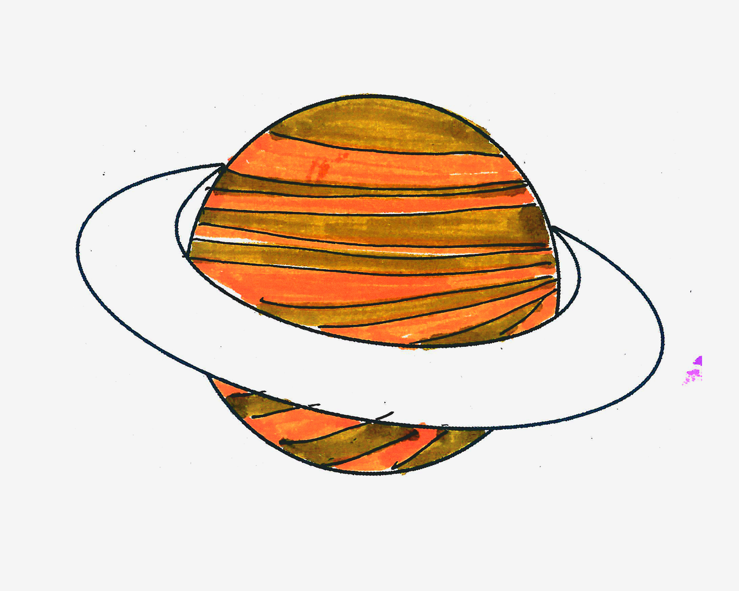 简单土星简笔画画法图片步骤
