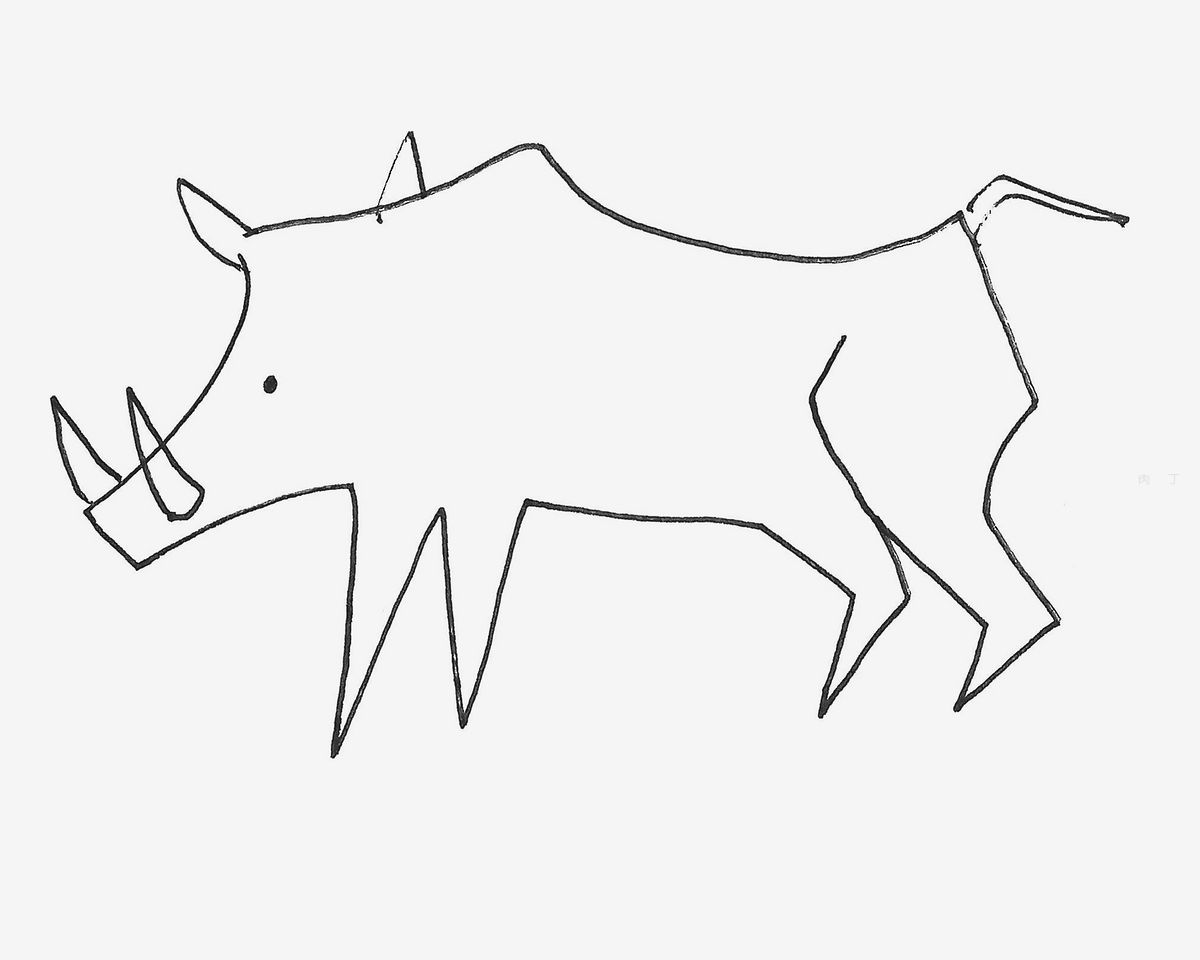 幼儿4～6岁涂鸦 可爱简笔画野猪的画法步骤图（彩旗儿童画） - 有点网 - 好手艺