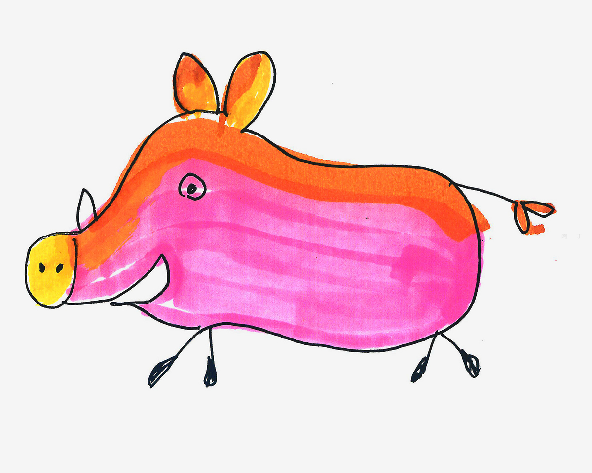 8一12岁涂鸦 实用简笔画野猪怎么画💛巧艺网