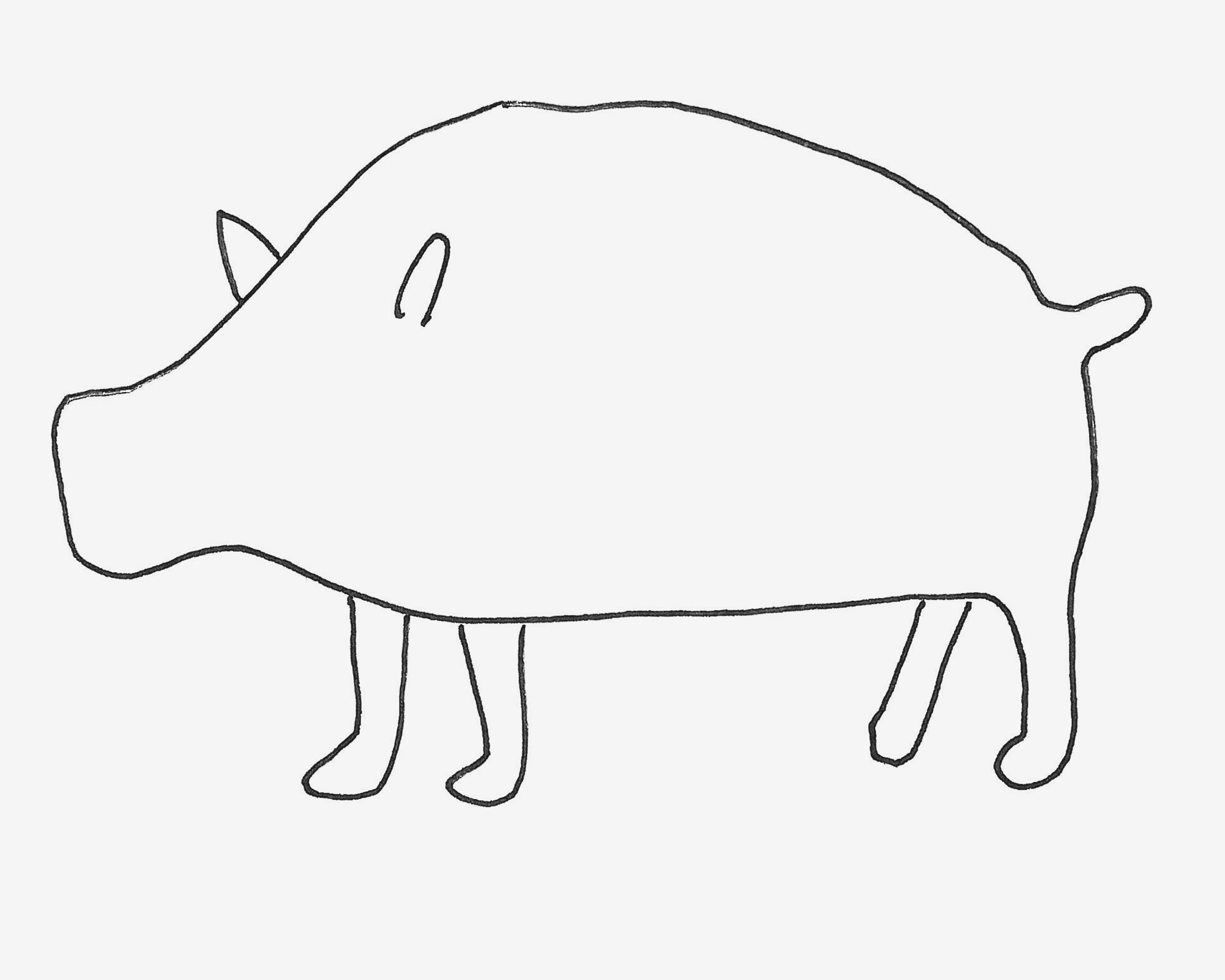 幼儿3-6岁画画 好看简笔画野猪怎么画过程图
