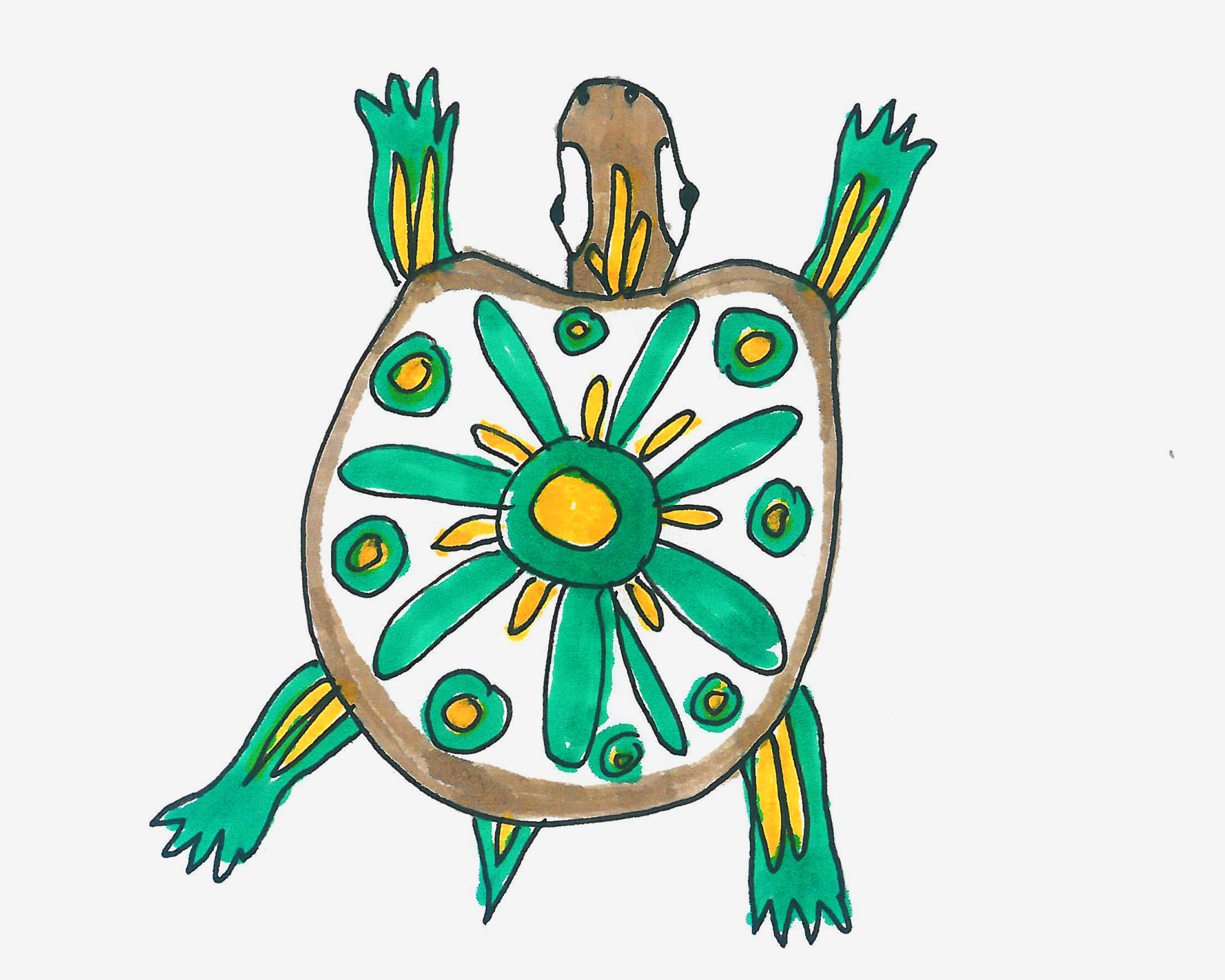 简单儿童画 趣味简笔画乌龟怎么画图解教程
