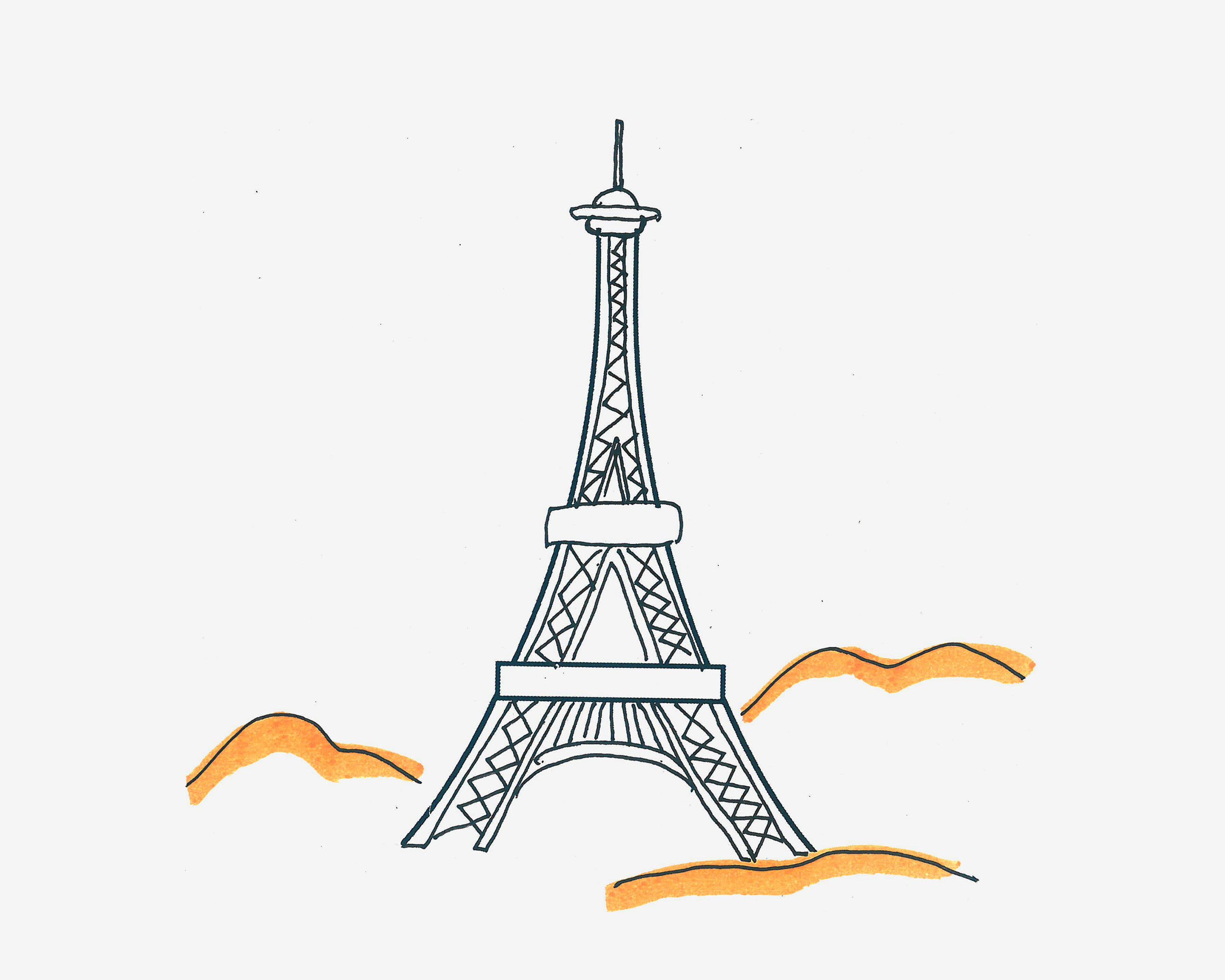 立体巴黎铁塔怎么画 埃菲尔铁塔的画法图解教程