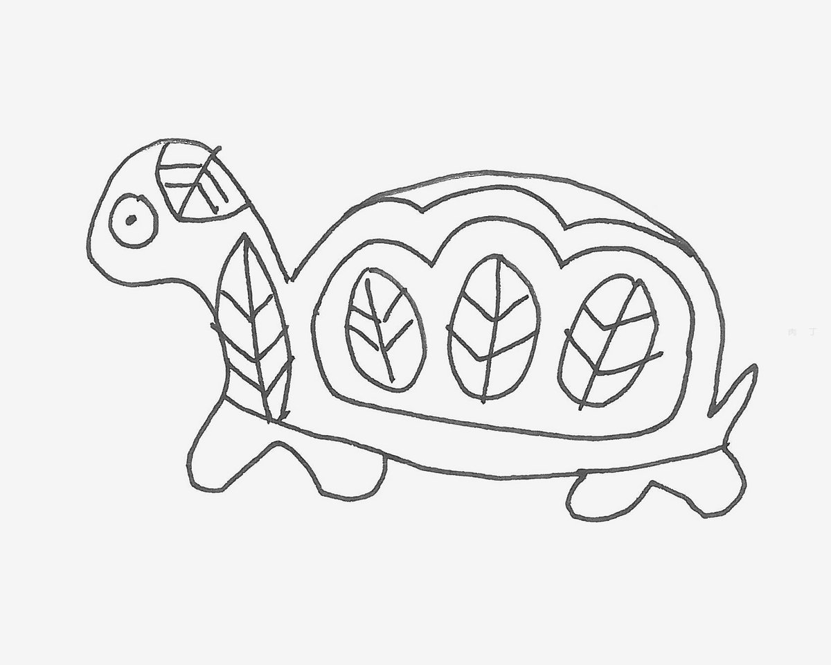 字母Y简笔画乌龟的画法图片步骤（画画零基础先学什么） - 有点网 - 好手艺