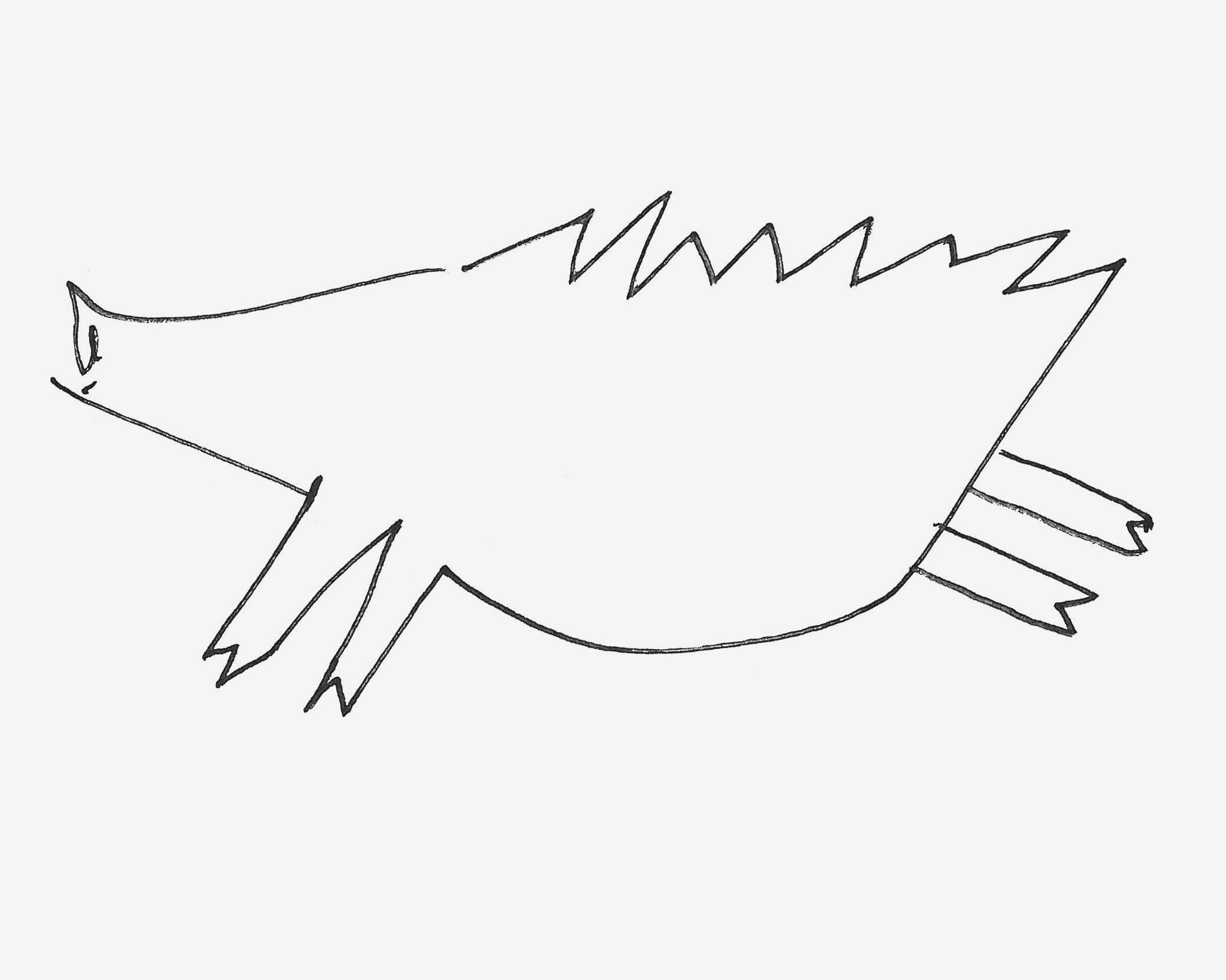 儿童3-6岁画画大全 实用简笔画野猪的画法图解教程