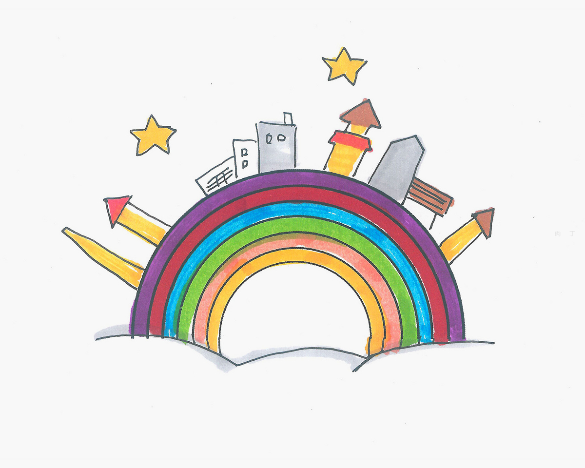 四五岁画画教程 色彩彩虹的画法图解教程💛巧艺网