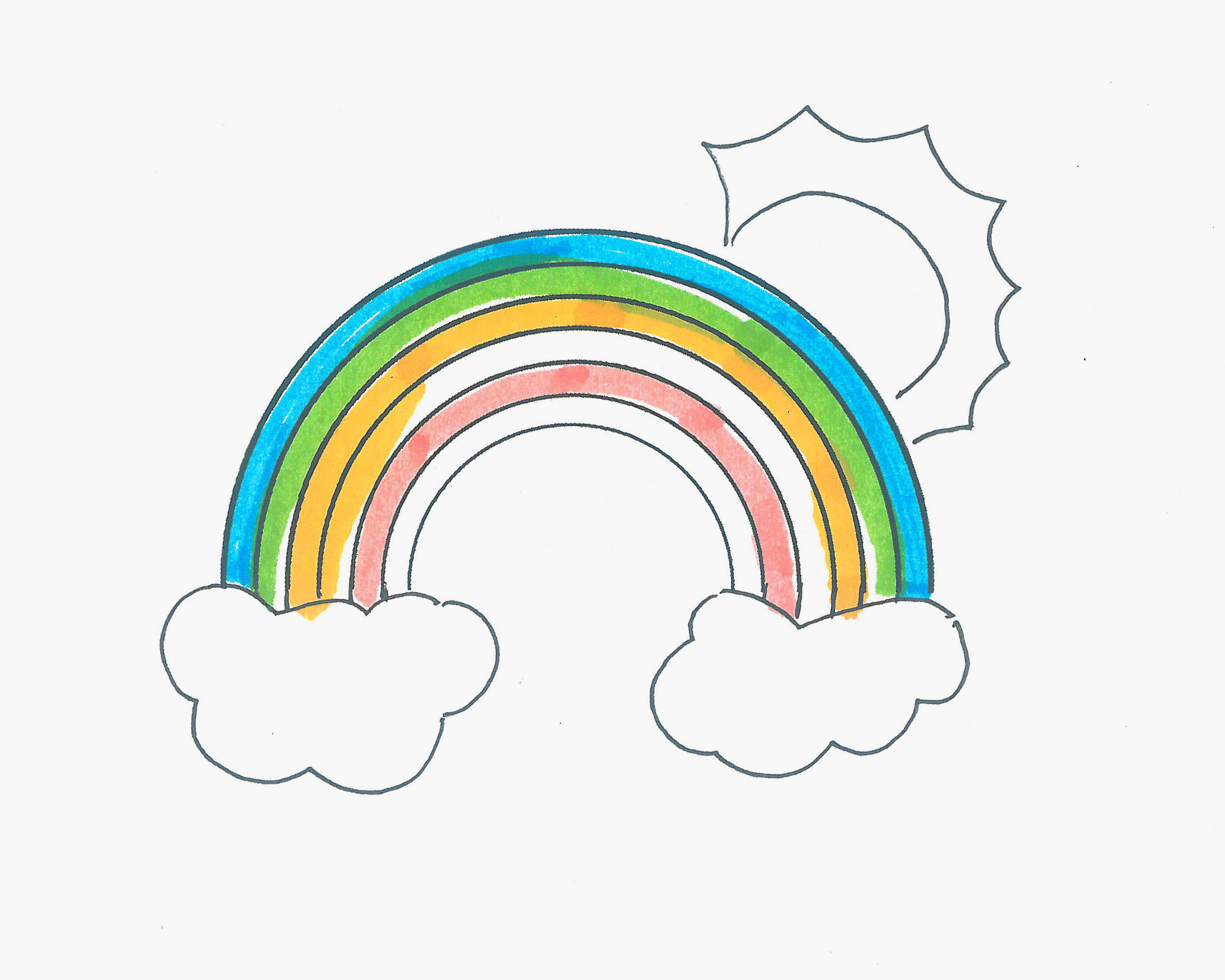 幼儿园简笔画启蒙教程 色彩小彩虹怎么画最简单
