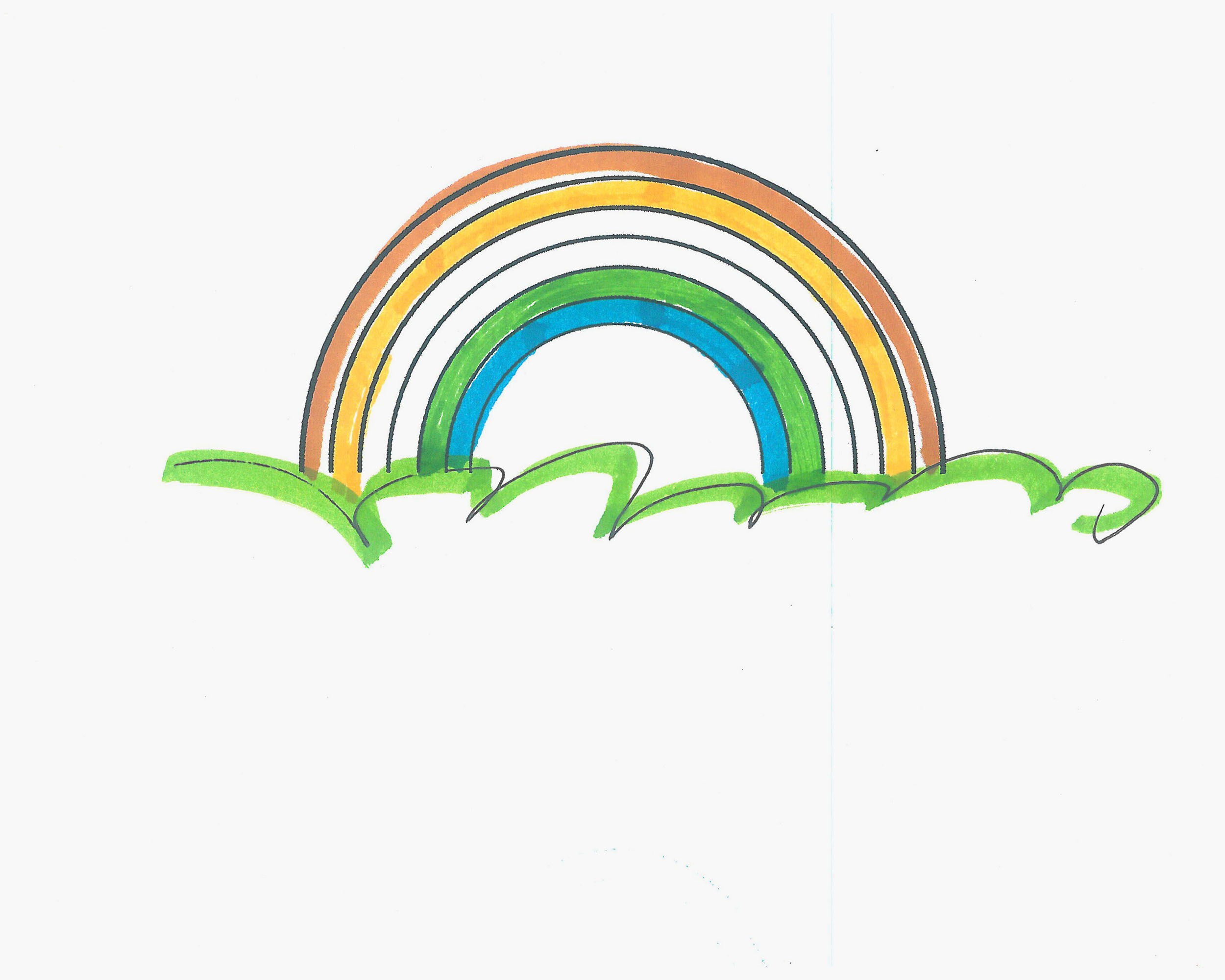 四五岁画画教程 色彩彩虹的画法图解教程