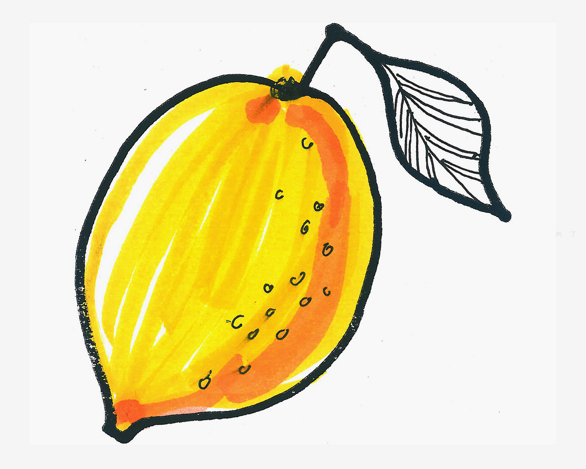 彩色柠檬简笔画画法图片步骤💛巧艺网